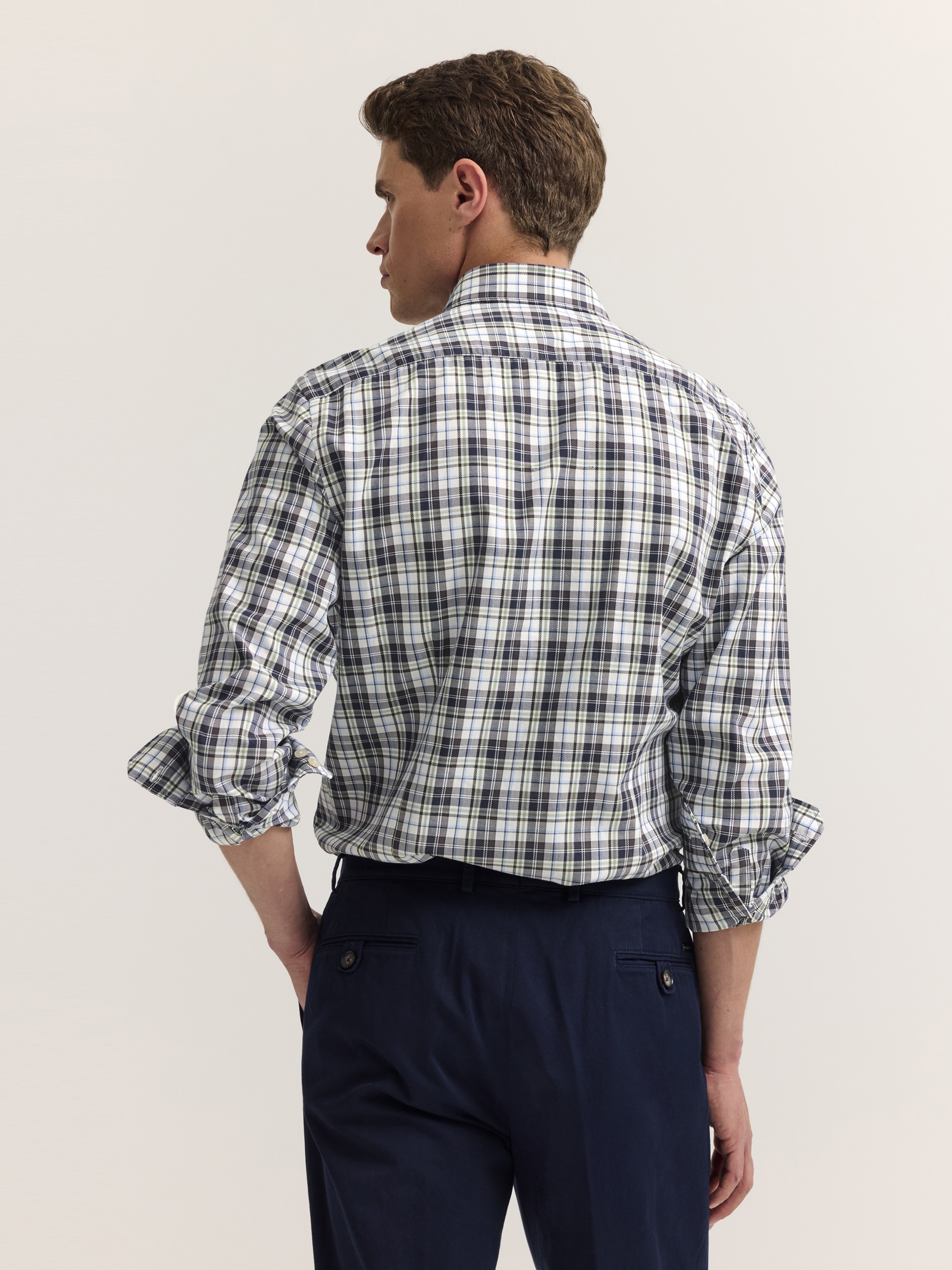 bugatti Langarmhemd »Modern Fit« Modern Fit Baumwolle Karo Button-Down