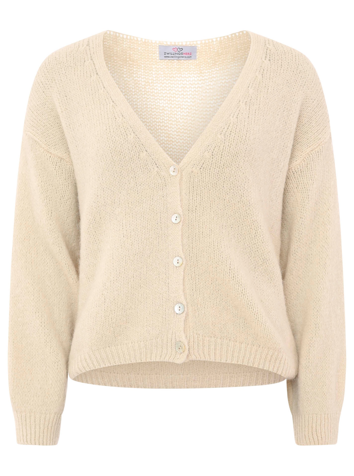 Zwillingsherz Strickjacke "Uni" One Size, Langarm, günstig online kaufen