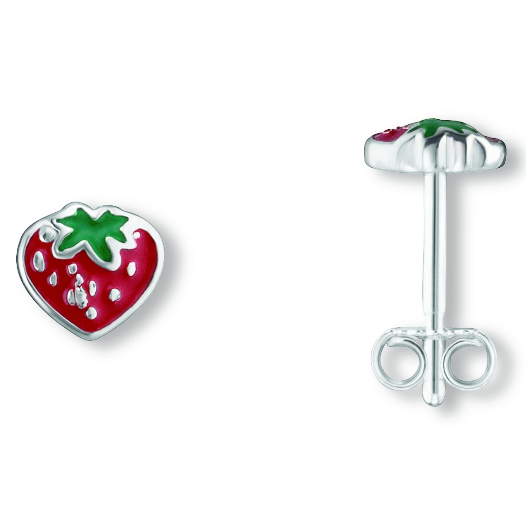Paar Ohrhänger ONE ELEMENT "Erdbeere Ohrringe Ohrstecker aus 925 Silber", silber, Ohrringe, Damen, Kinder, Silber 925 (Sterlingsilber), Kleines Statement – persönlich, stilvoll, alltagstauglich