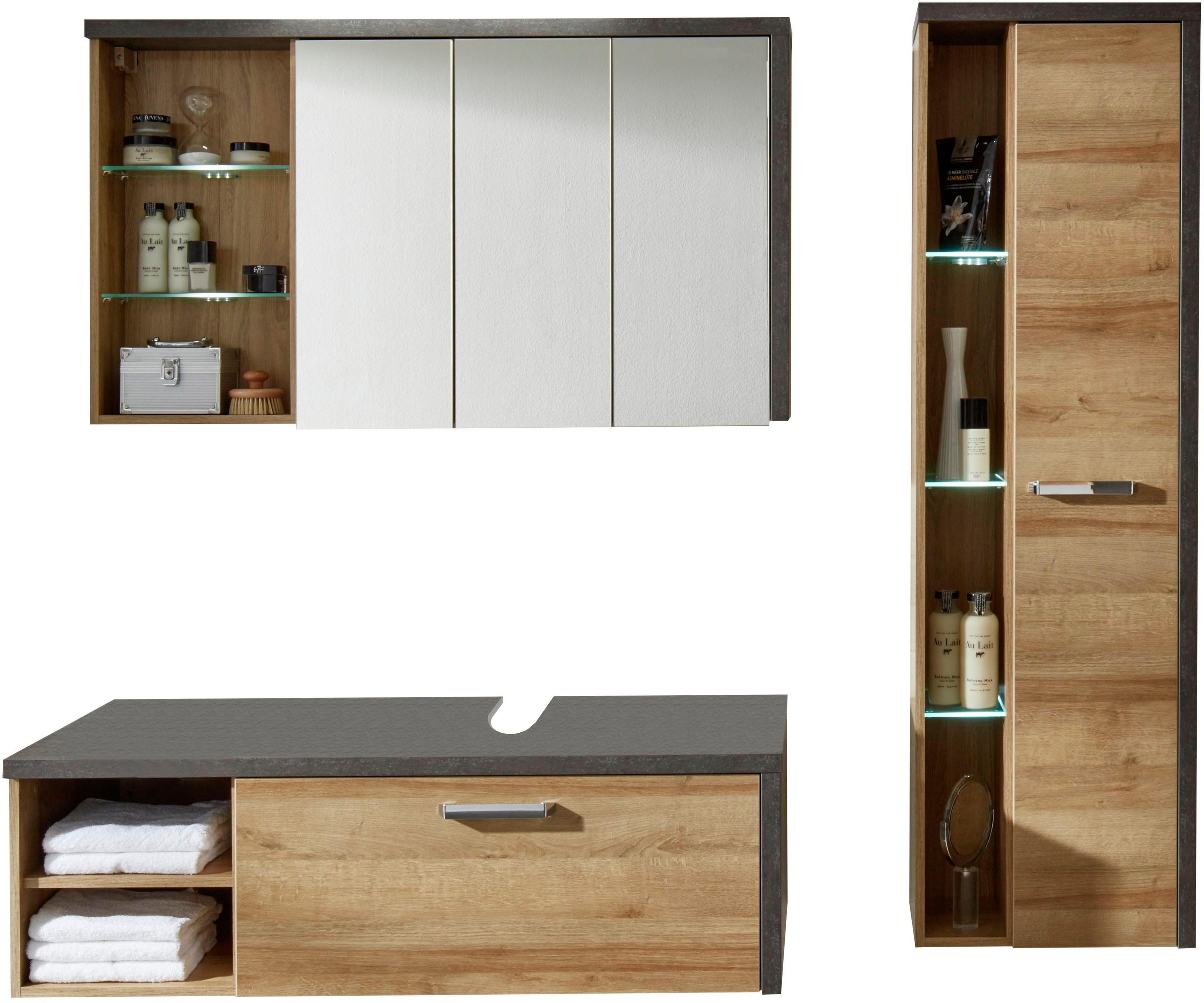 welltime Badmöbel-Set "Bilbao" Set, 3 Stk. tlg. günstig online kaufen