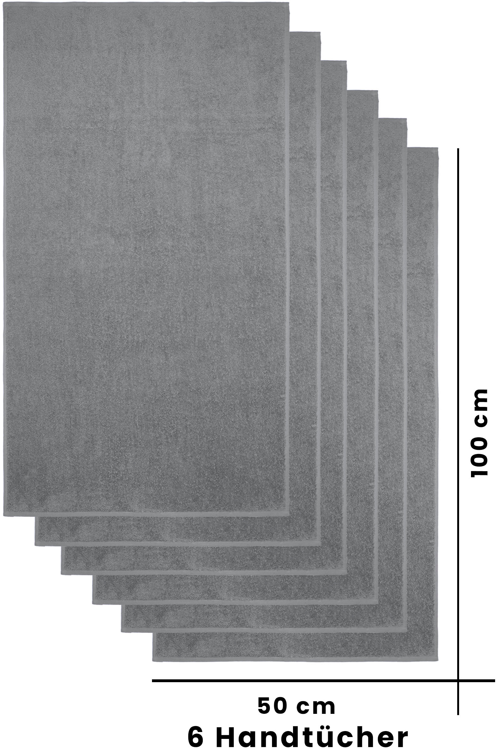 my home Handtücher »Handtuch Merida, 6 Handtücher (50x100cm)«, (Set, 6 St., 6x 50x100cm), kuschelig weich, 100% Baumwolle