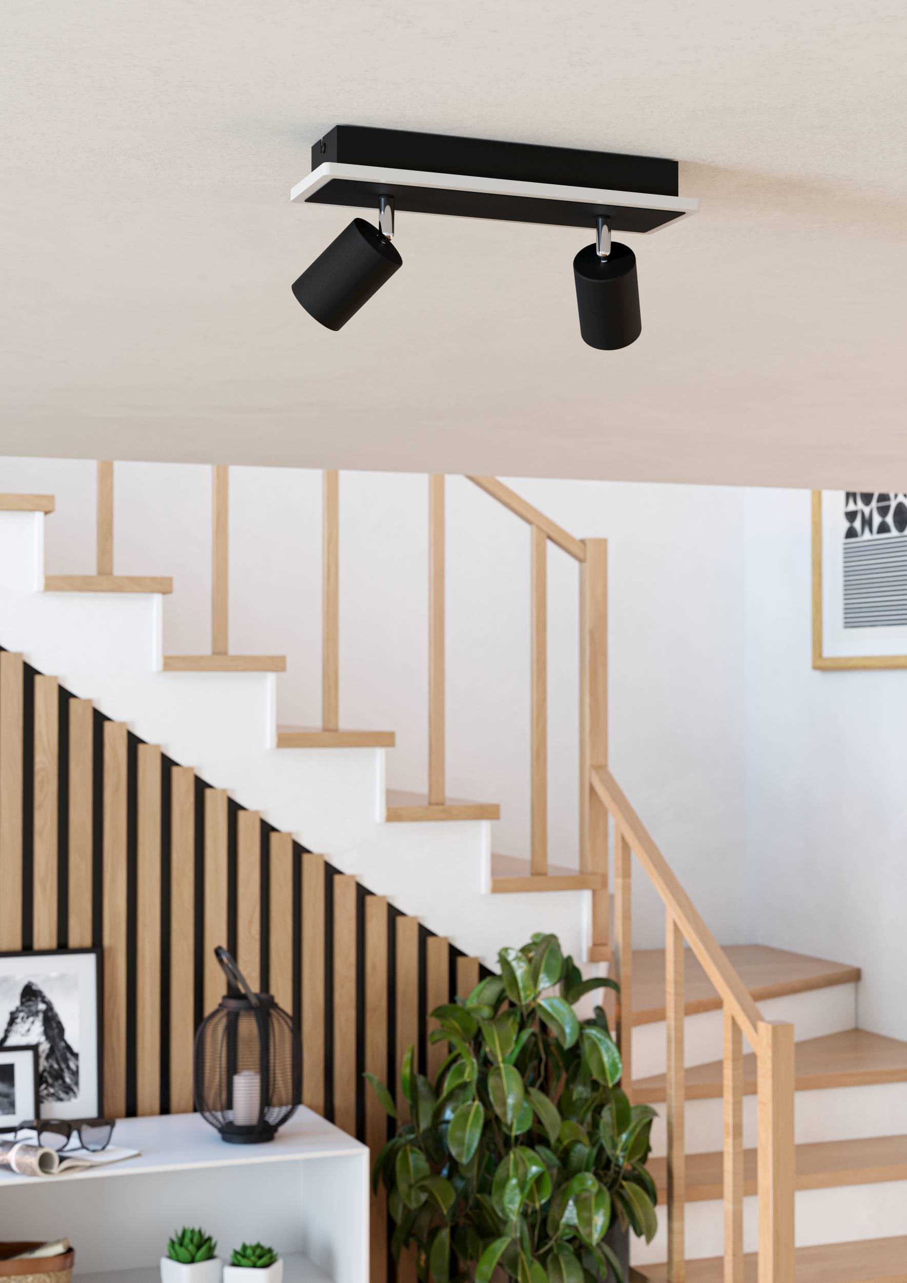 EGLO Deckenleuchte »Rimbocchi 1 Deckenlampe, Metall und Kunststoff, Spotbalken schwenkbar« LED-Modul 1 Stk. Warmweiß Spot - L34 x B10 x H14 cm - schwarz - 12W inkl.