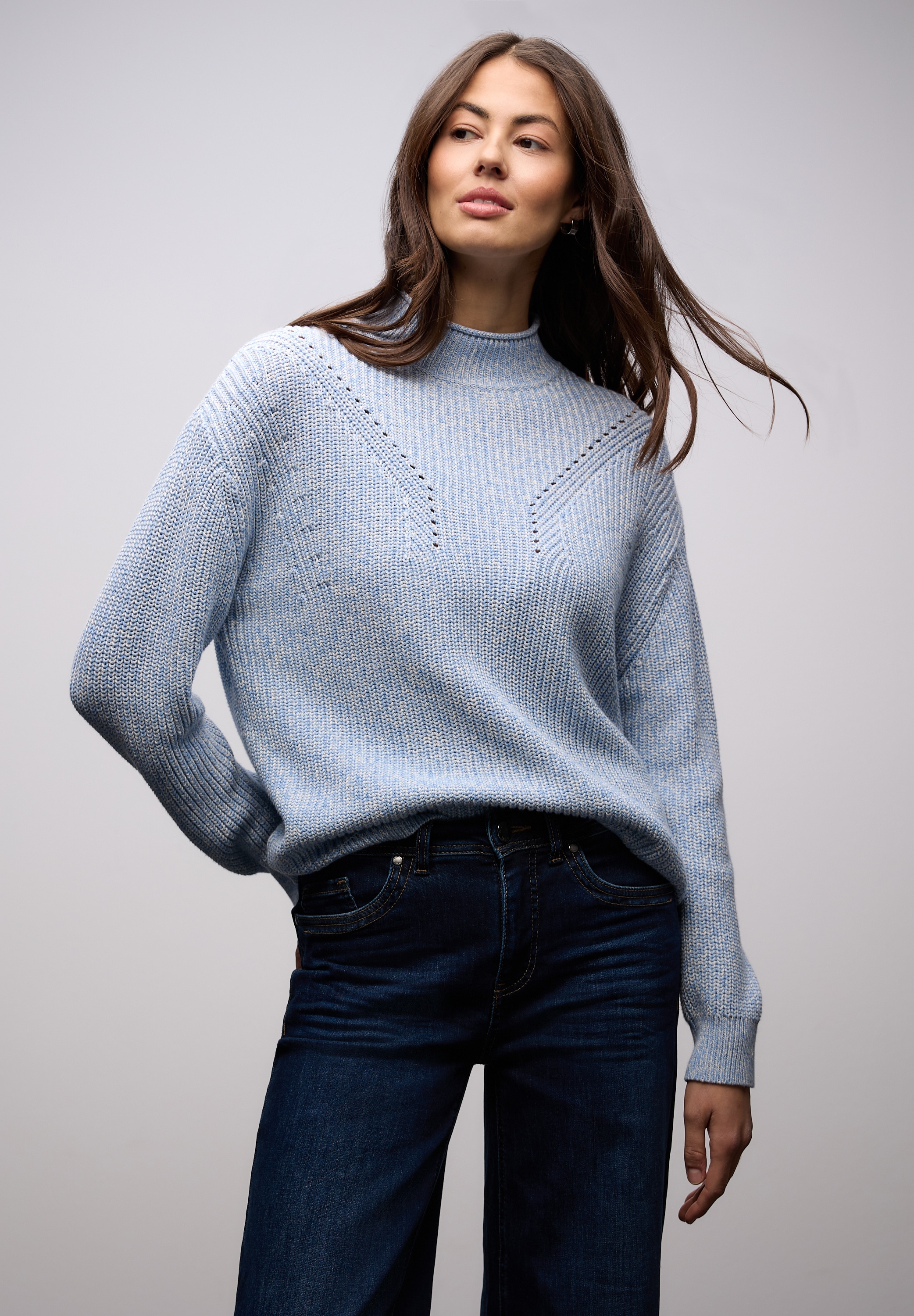 STREET ONE Strickpullover Turtleneck- Kragen mit Rollkante