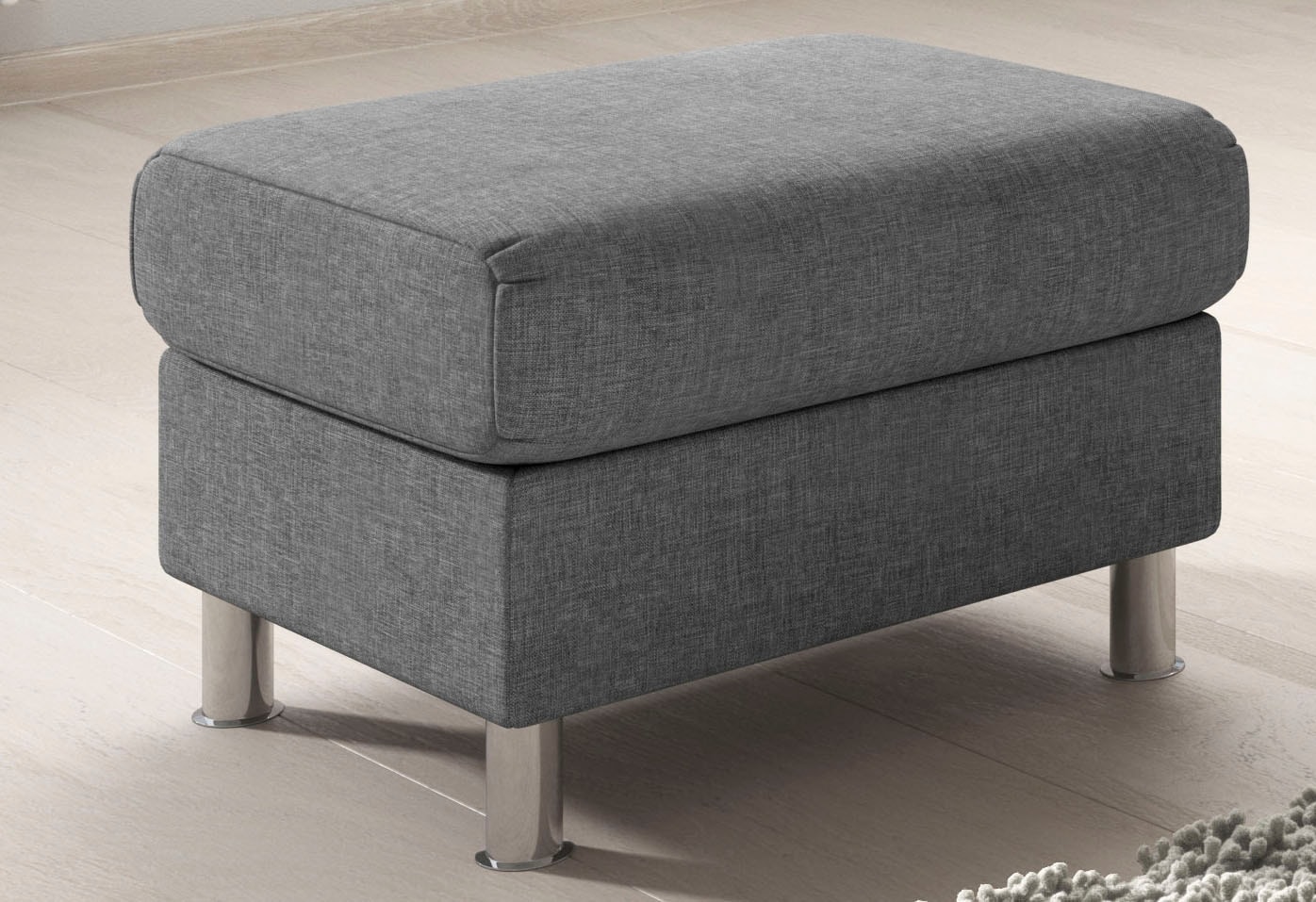 TRENDMANUFAKTUR Hocker "Rondo II zeitlos und bequem" wahlweise mit komfortablem Federkern, frei im Raum stellbar
