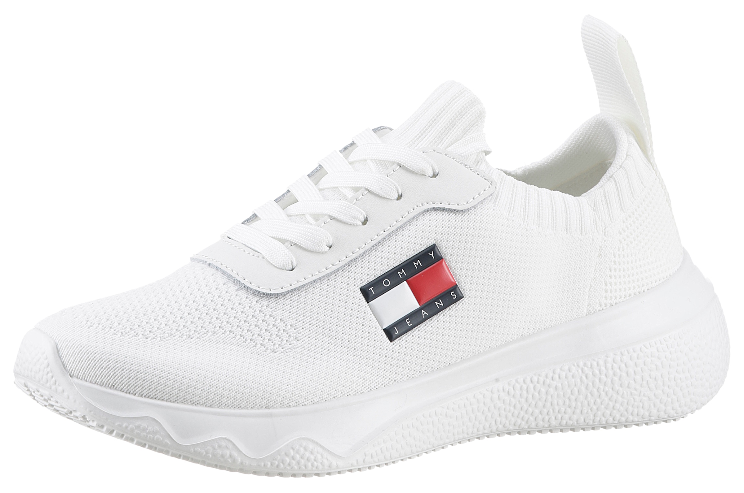 Tommy Jeans Slip-On Sneaker "TJW KNIT RUNNER", Freizeitschuh, Halbschuh, Schlupfschuh mit seitlicher Logoflagge