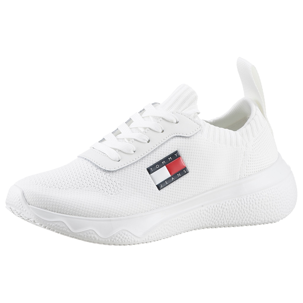 Tommy Jeans Slip-On Sneaker »TJW KNIT RUNNER«, Freizeitschuh, Halbschuh, Schlupfschuh mit seitlicher Logoflagge