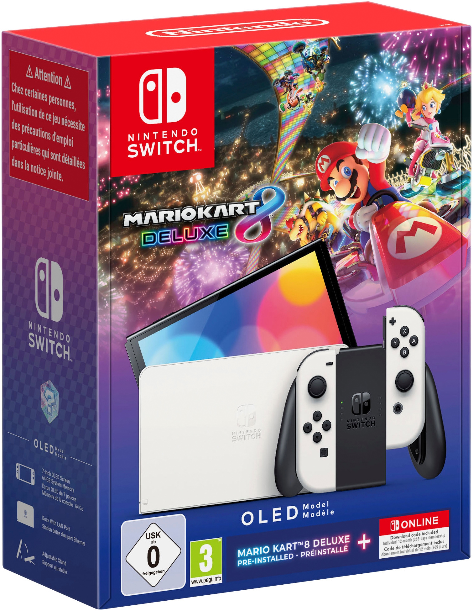 Nintendo Switch Spielekonsole »Switch OLED + Mario Kart 8 Deluxe + 12-monatige Einzelmitgliedschaft«, + 12 Monate Nintendo Switch Online