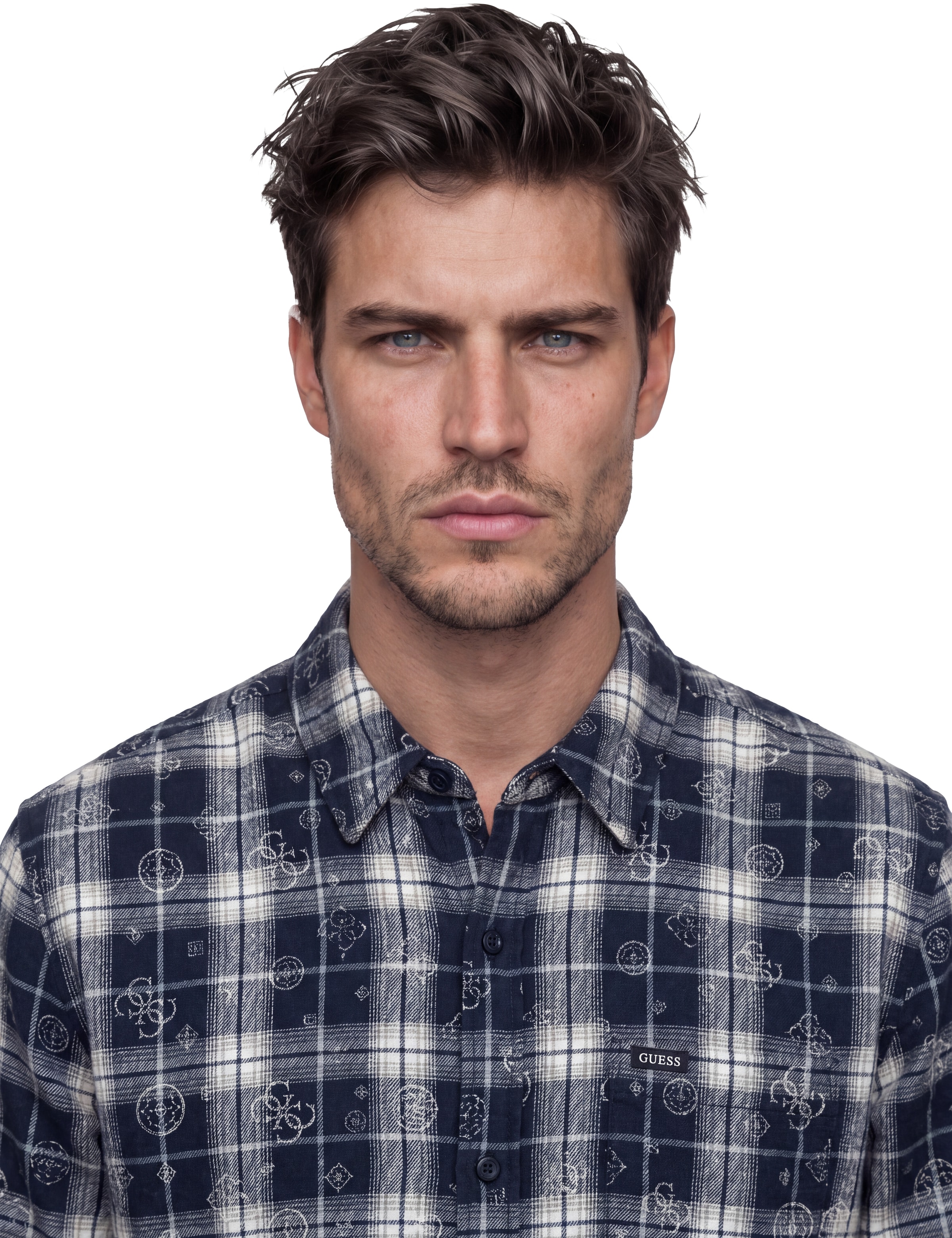 Guess Langarmhemd »OCEAN COAST PLAID« Kentkragen, reine Baumwolle, gewebtes Karo Design