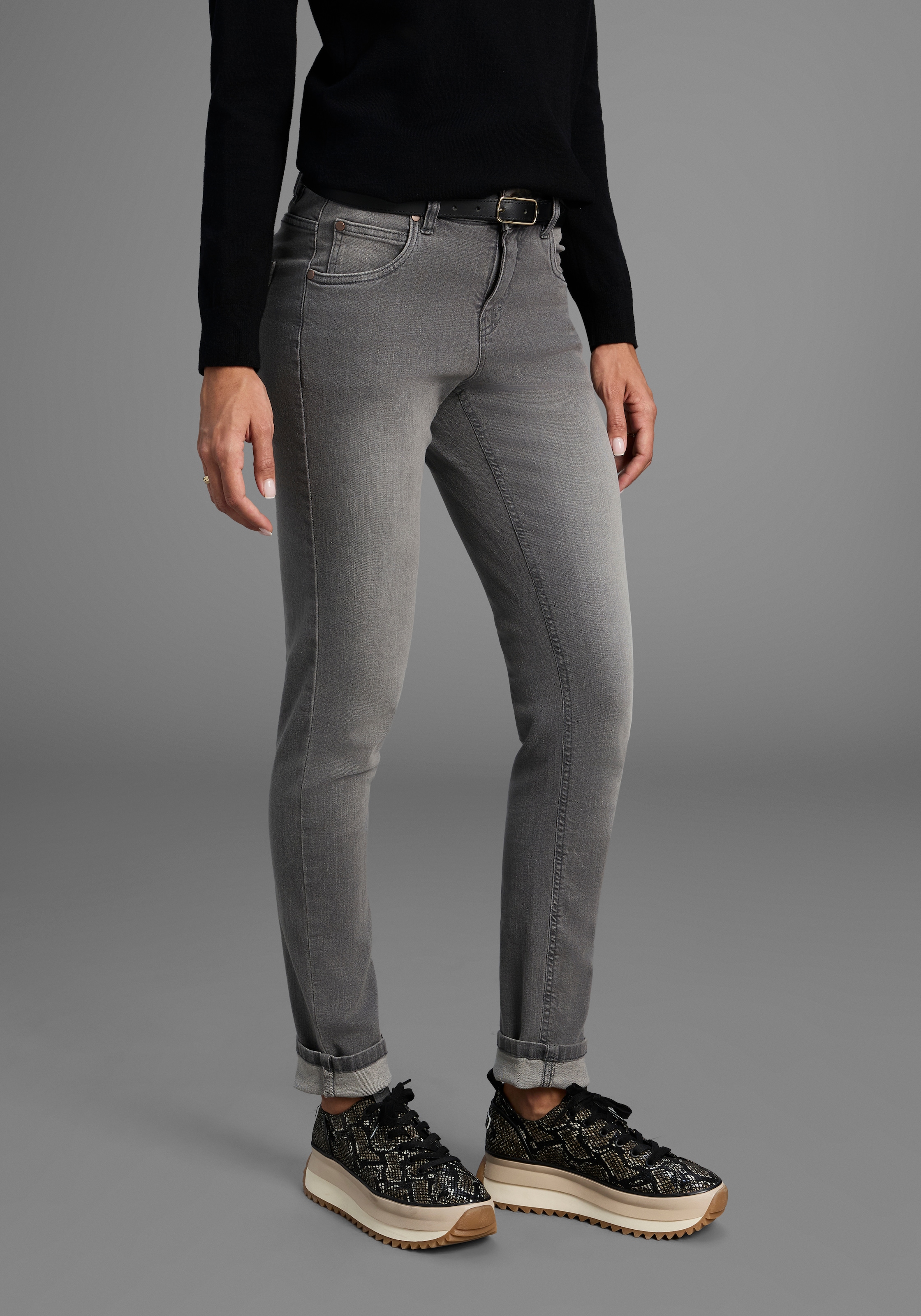 Arizona Slim-fit-Jeans "Bund mit seitlichem Gummizugeinsatz", schmale Passf günstig online kaufen