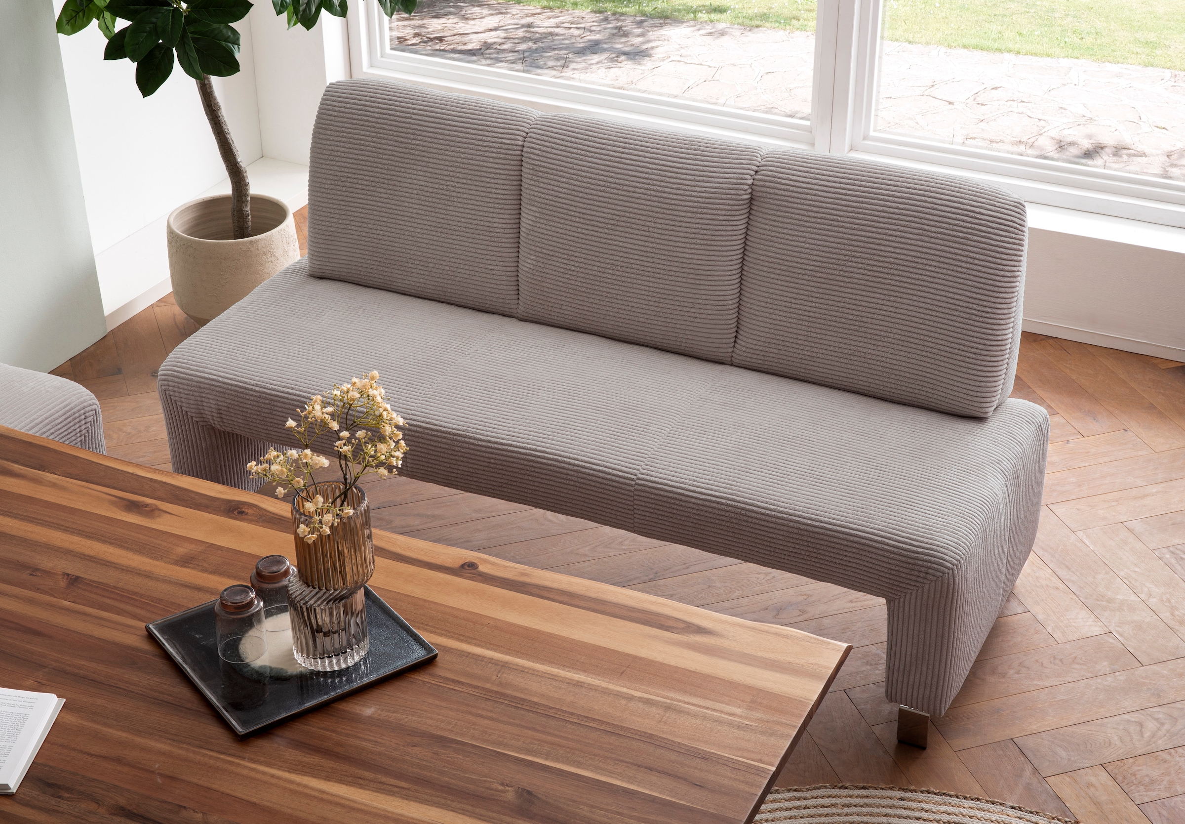 exxpo - sofa fashion Polsterbank »Intenso, Sitzbank, Breite 162 cm, wahlweise in Leder oder Textil«, hohe Bodenfreiheit, frei im Raum stellbar, hoher Sitzkomfort