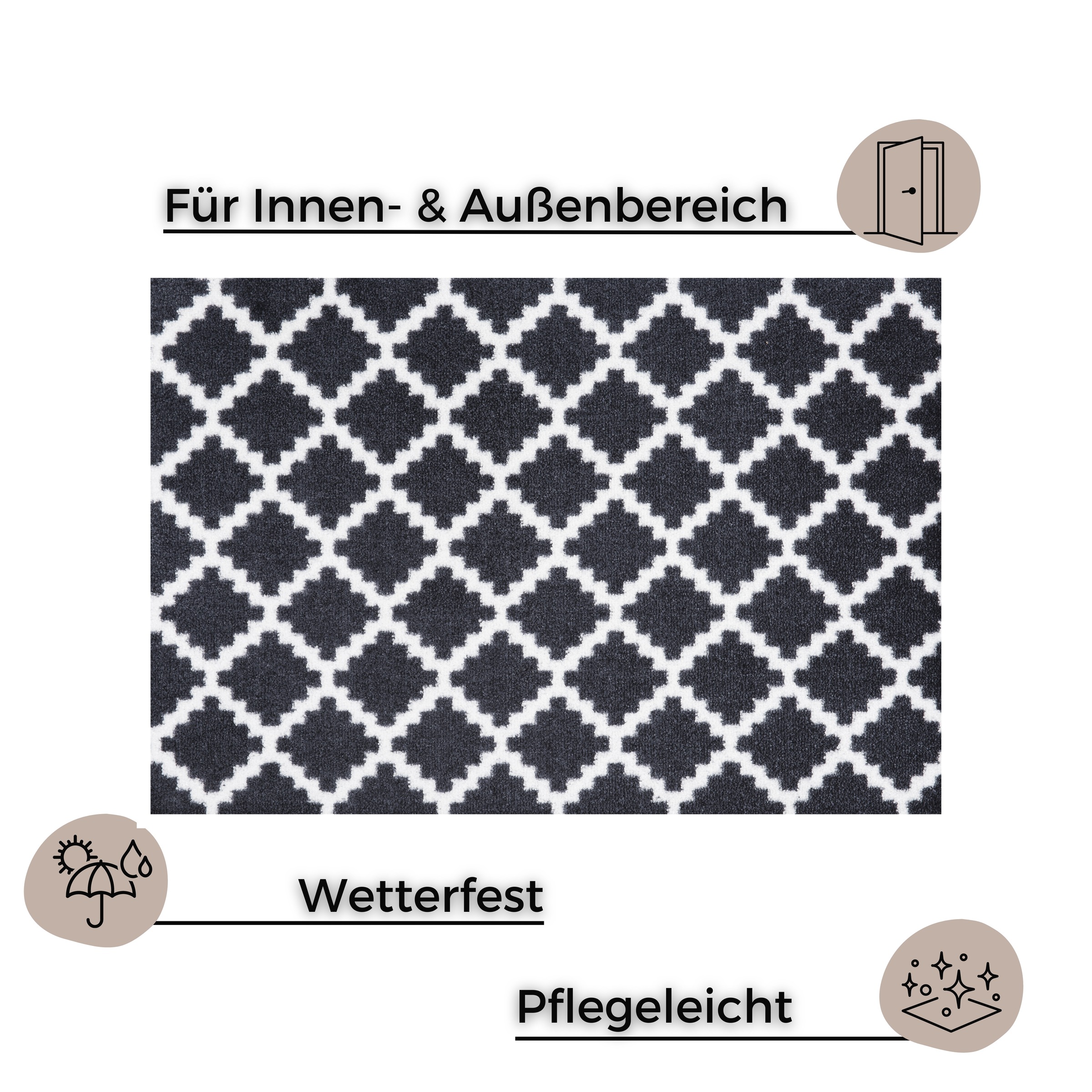 HANSE Home Fußmatte »Elegance, Türmatte«, rechteckig, 7 mm Höhe, Schmutzfangmatte, Innen und Außen, Rutschfest, Wetterfest, Türmatte