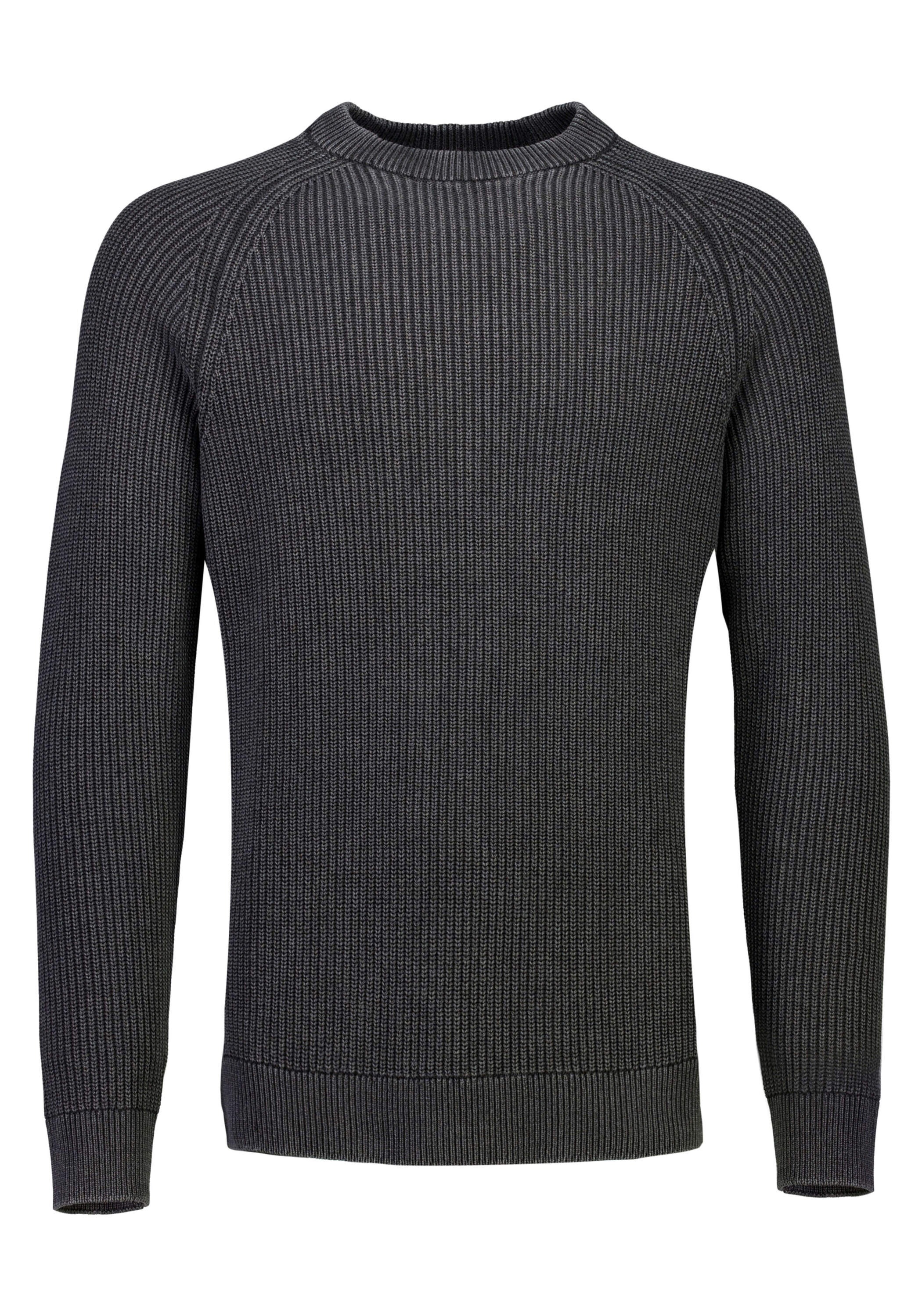 Strickpullover LINDBERGH "Strickpullover Relaxed Fit", Herren, Gr. XXL, schwarz, Obermaterial: 60% Baumwolle, 40% Polyester, unifarben, Rundhals, Pullover Strickpullover 3
