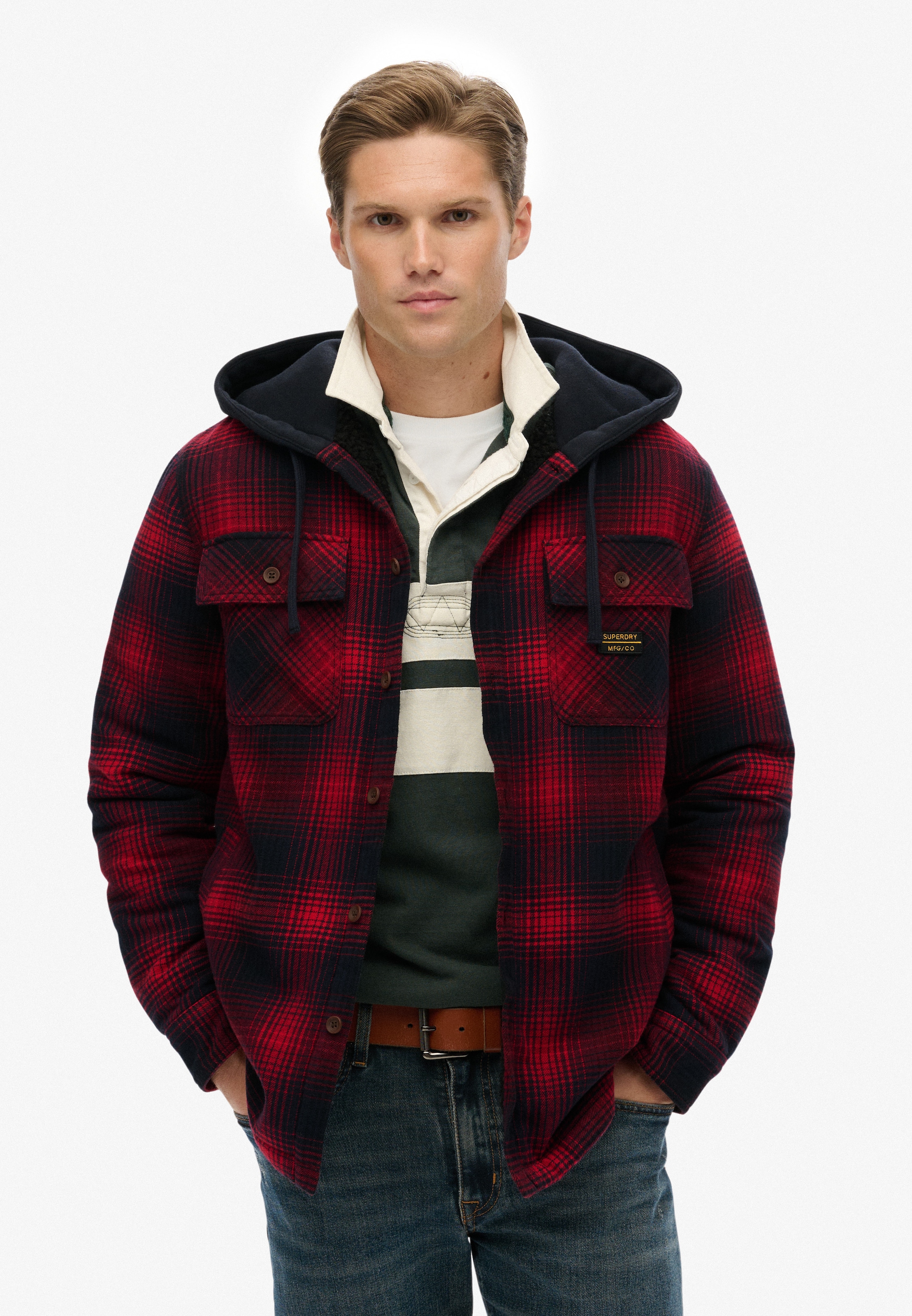 Superdry Langarmhemd "SURPLUS HOODED CHECK SHIRT" günstig online kaufen