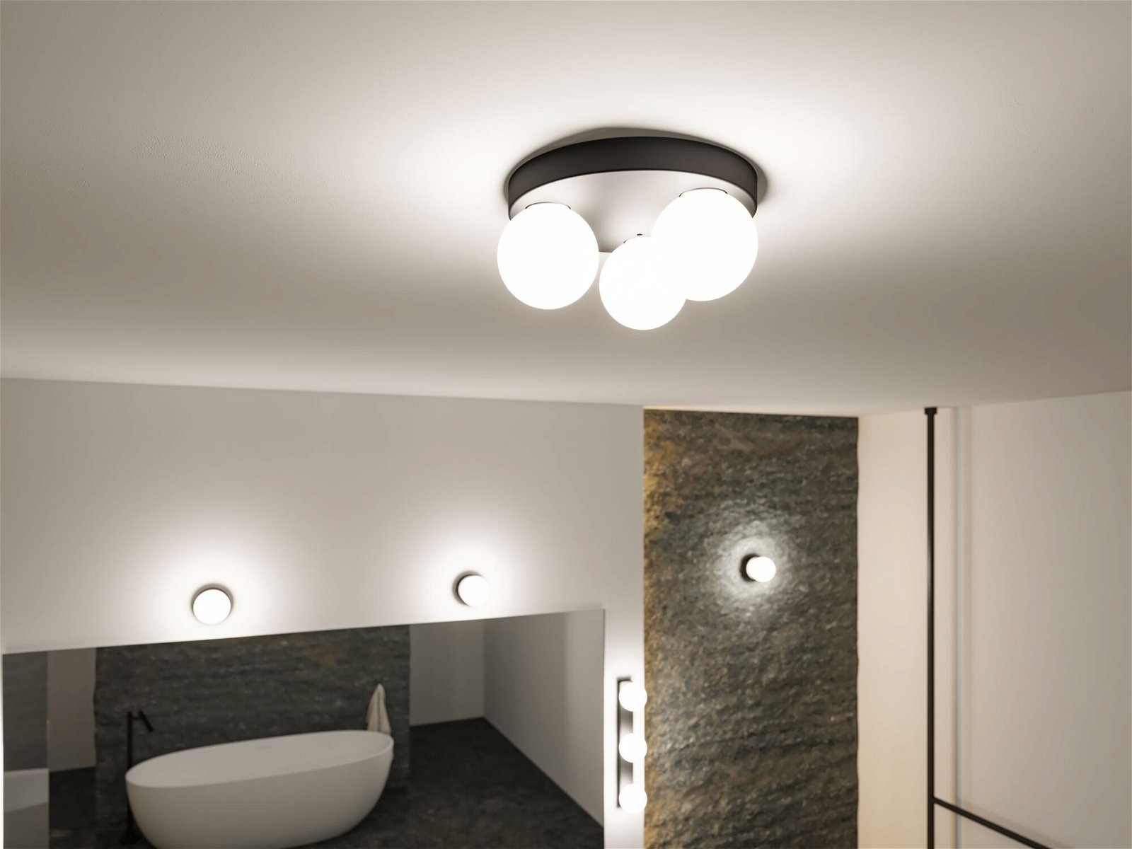 Metall«, IP44 Rondel BAUR Deckenleuchte max. Schwarz flammig-flammig, | Paulmann Gove 3x20W matt »Selection 3 G9 Bathroom