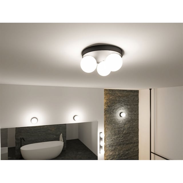 Paulmann Deckenleuchte »Selection Bathroom Gove IP44 max. 3x20W Rondel  Schwarz matt Metall«, 3 flammig-flammig, G9 | BAUR