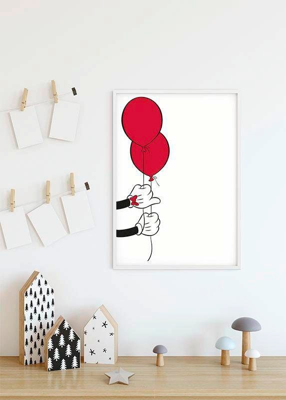 Komar Poster »Mickey Mouse Balloon«, Disney, (1 St.), Kinderzimmer,  Schlafzimmer, Wohnzimmer | BAUR
