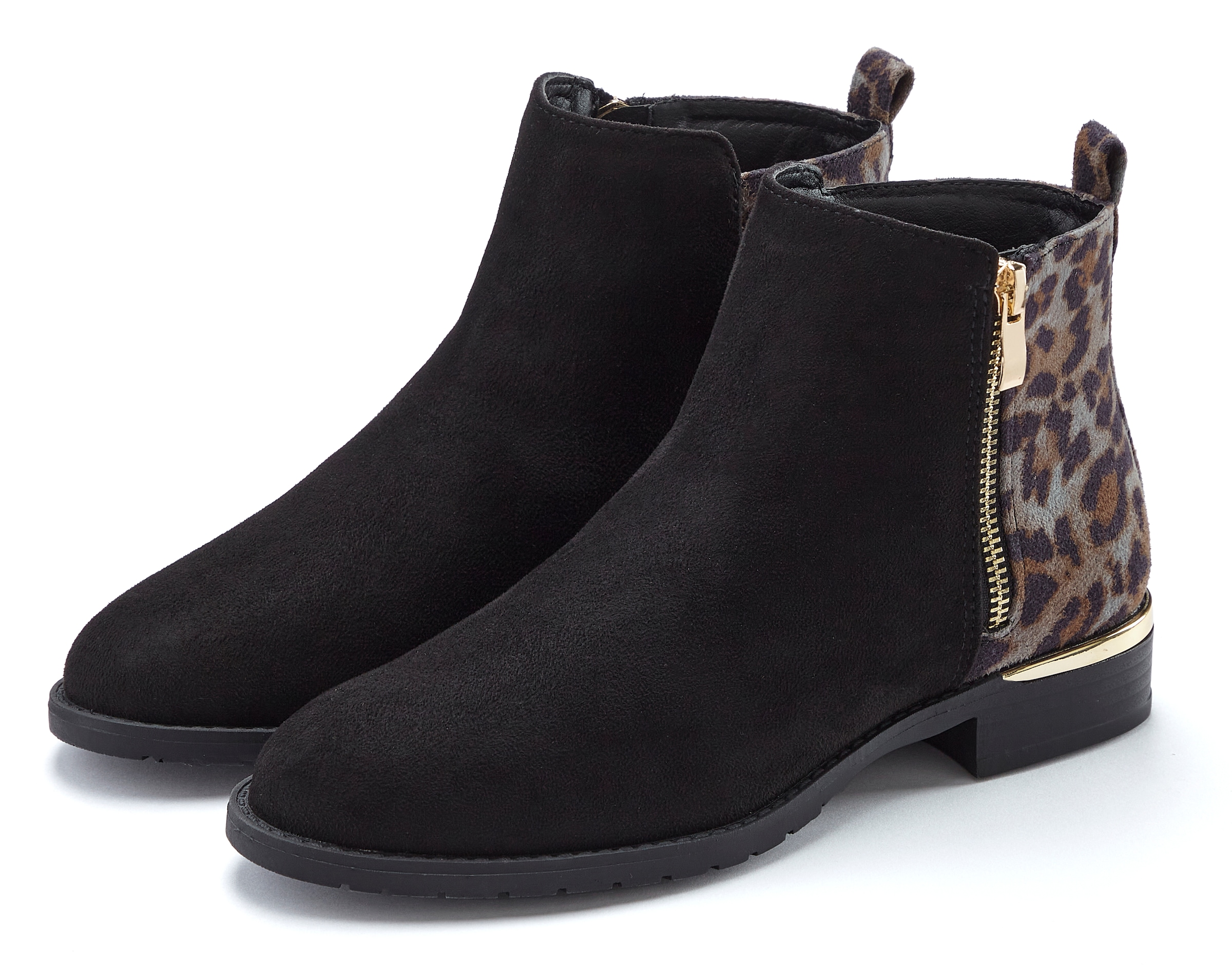 LASCANA Stiefelette "Ankle Boots, Stiefel", mit Leo-Print VEGAN günstig online kaufen