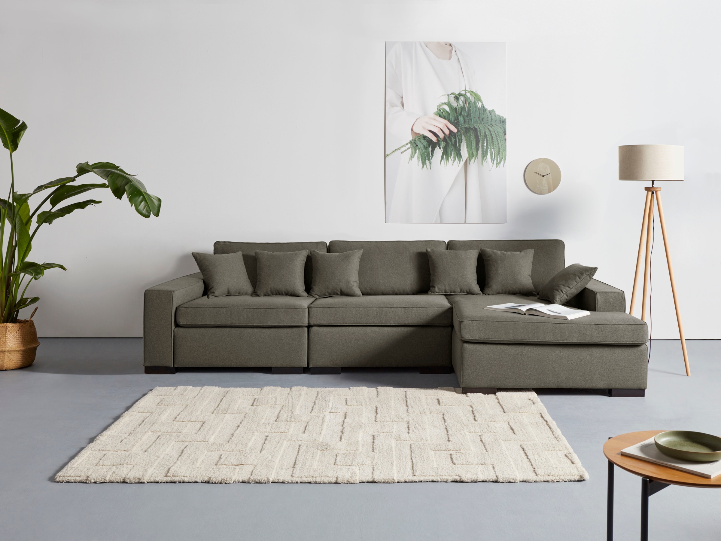 Guido Maria Kretschmer Home&Living Ottomane "Skara L-Form", Lounge-Sofa mit Federkernpolsterung, in vielen Bezugsvariant