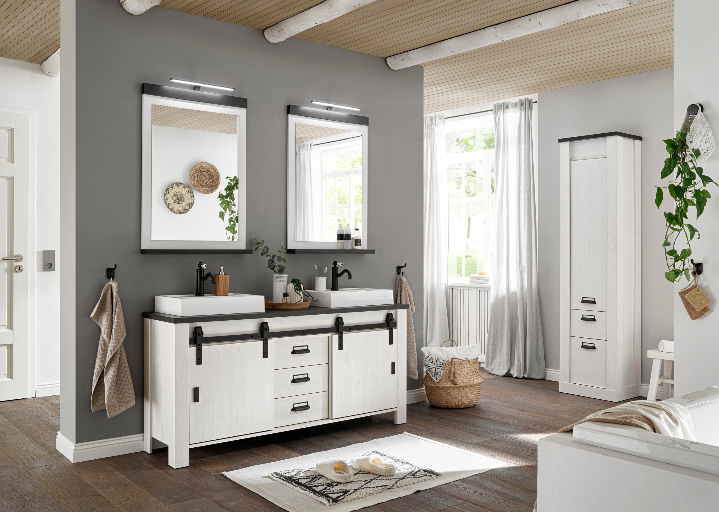 Home affaire Badmöbel-Set "SHERWOOD, Bad im modernen Design, 4-teiliges Bad günstig online kaufen