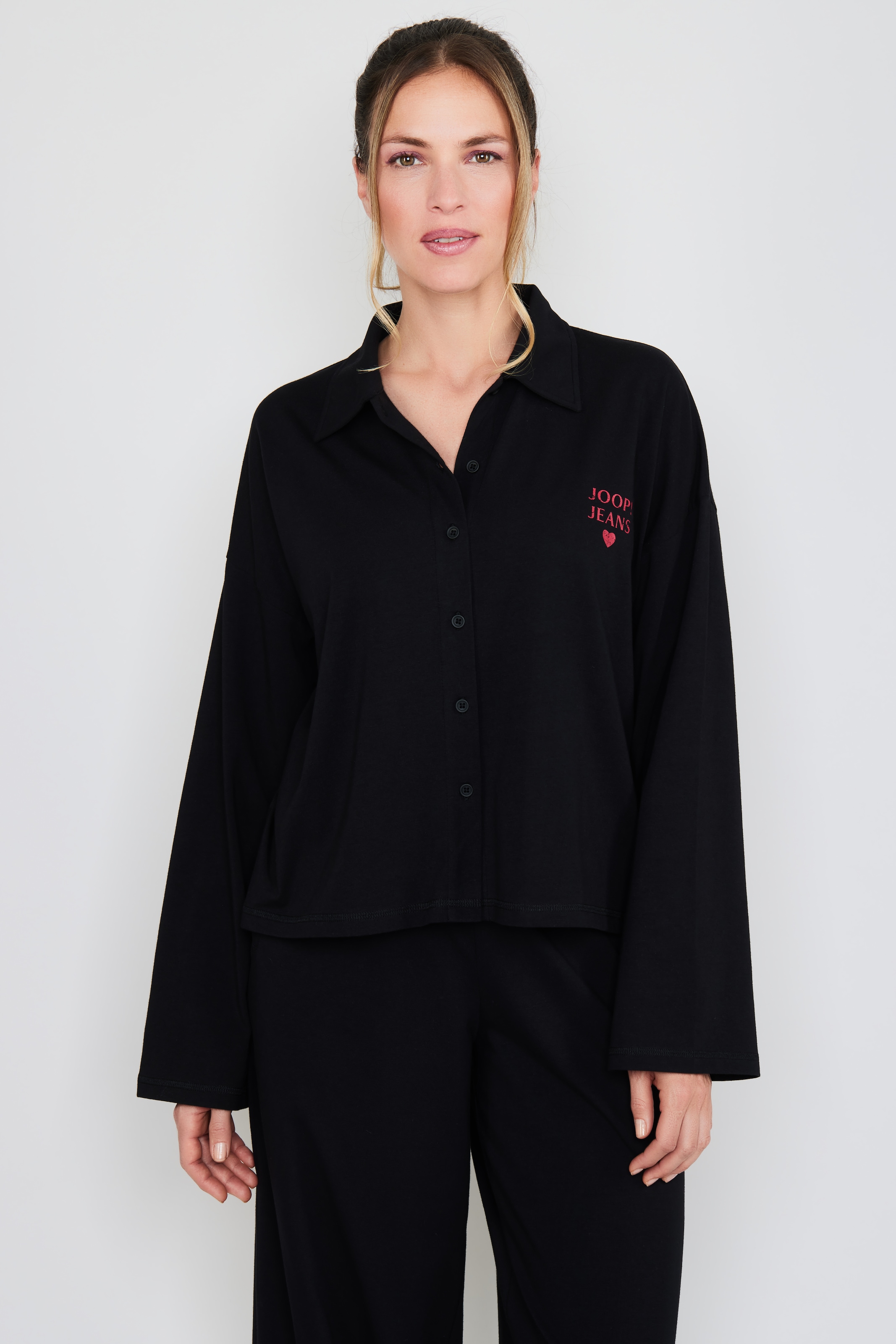 JOOP Jeans Pyjamaoberteil "After Dark (JOOP Jeans)", Knopfleiste, Langarm, günstig online kaufen