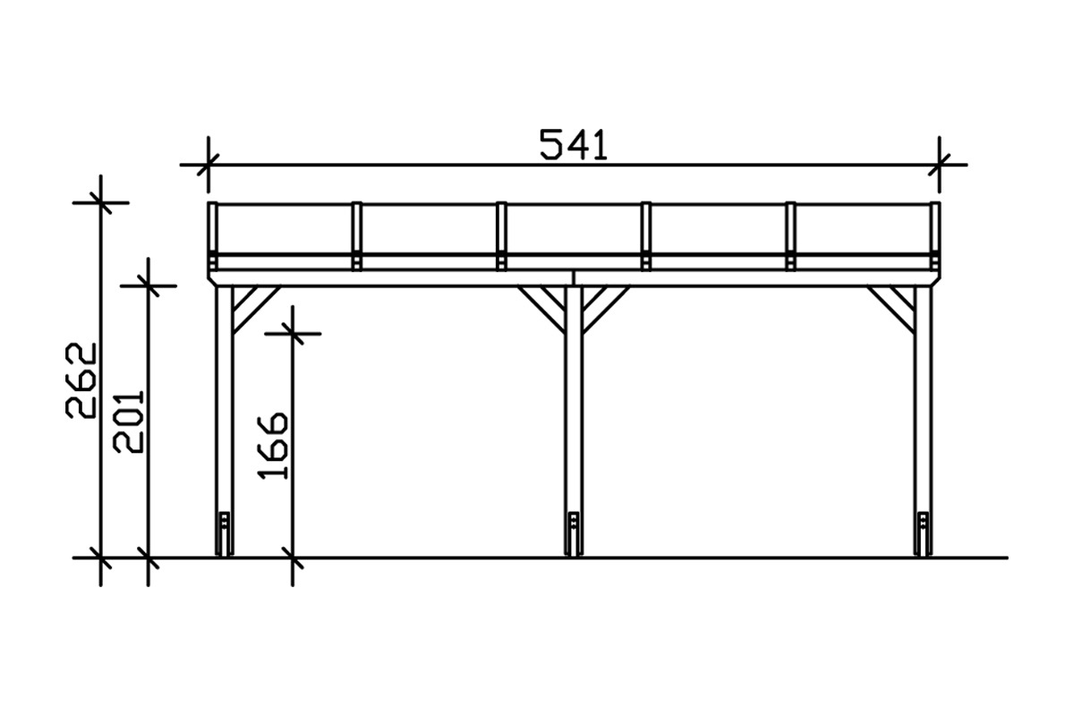 Skanholz Anlehncarport »Vogtland«, Leimholz-Nordisches Fichtenholz, 276 cm, weiß