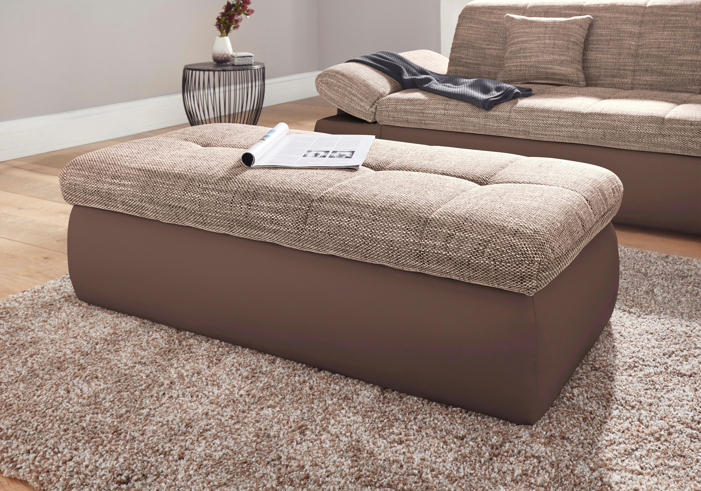 DOMO collection Hocker "PB MORIC praktisches Staufach unter der Sitzfläche, B/T 136/64cm" inklisive Staufach