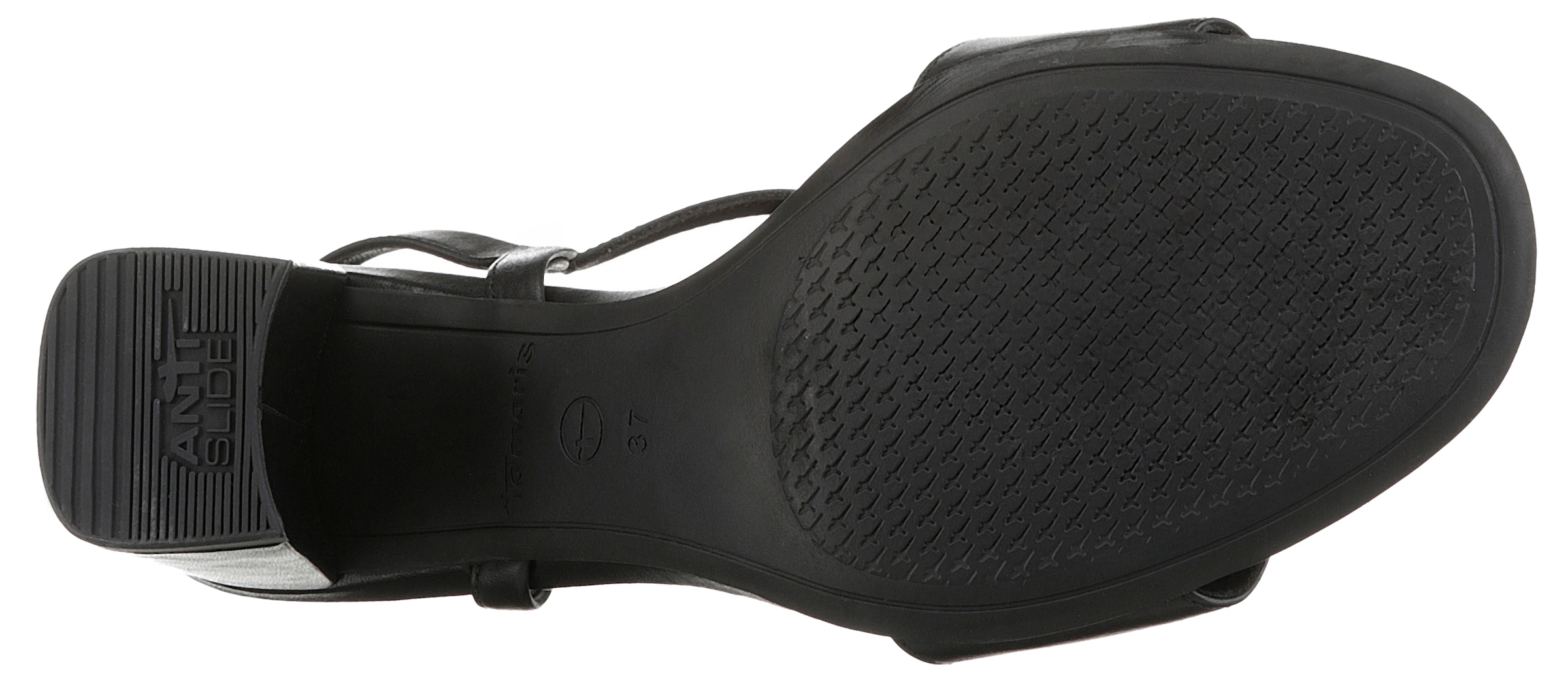 Tamaris Sandalette, Blockabsatz, Abendschuh, Sommerschuh mit edler Zierkette