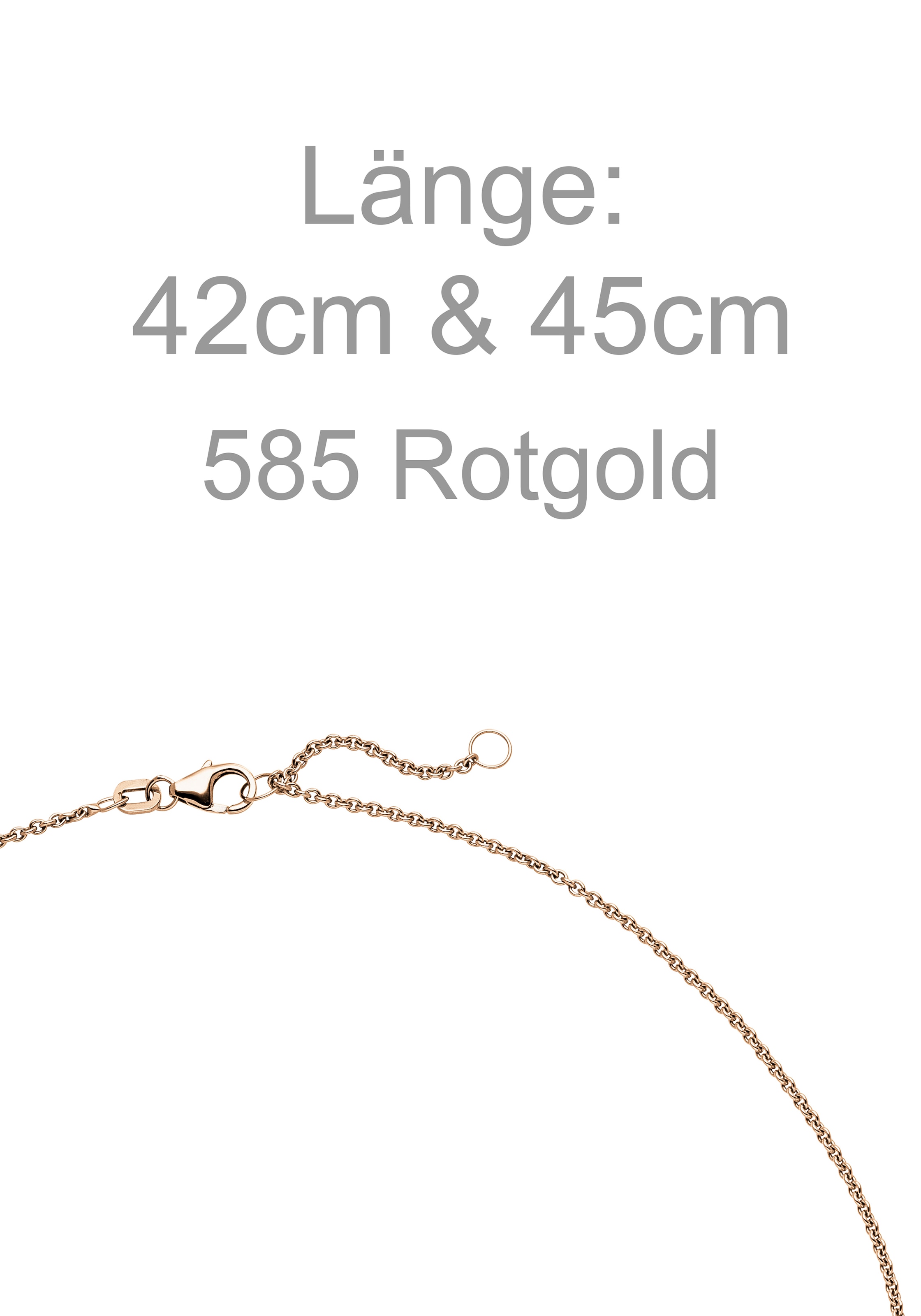 JOBO Kette mit Anhänger »Solitär Diamant Brillant 0,15 ct.« 14 Karat 585 Roségold 45 cm