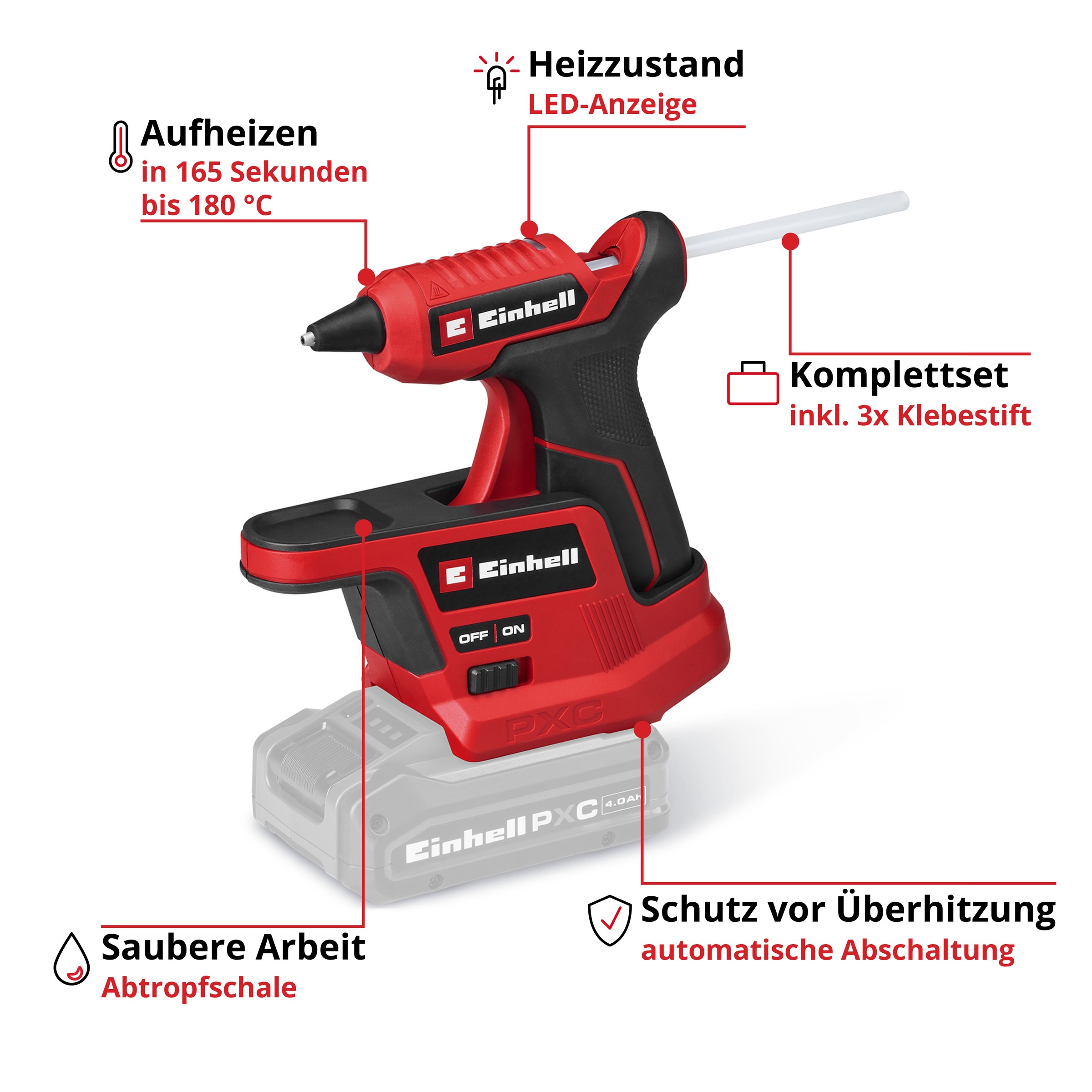 Einhell Heißklebepistole »TE-CG 18/7 Li - Solo«