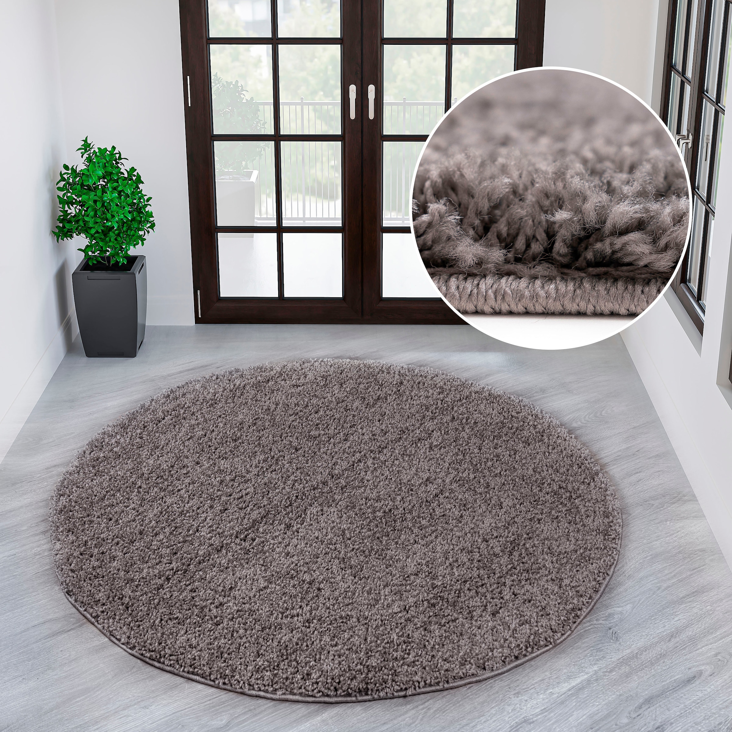 OTTO home Hochflor-Teppich "Viva Shaggy, in Standard- und Premium-Qualität, 30 mm oder 45 mm Höhe" rund 45 mm Höhe Uni Farben, einfarbig, weich, kuschelig, Läufer, Kundenliebling
