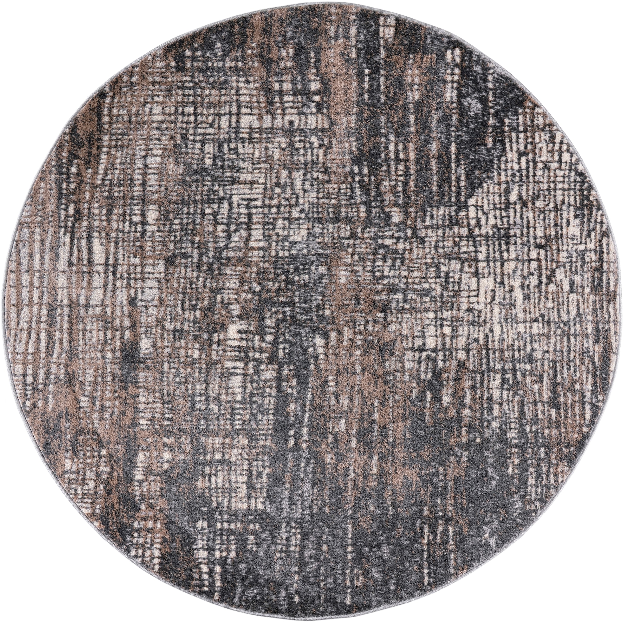 OTTO home Teppich »Ariano, dezenter Glanz mit Hoch-Tief-Struktur« rund 12 mm Höhe Vintage Design, Schrumpf Carving-Effekt, Wohnzimmer, Schlafzimmer