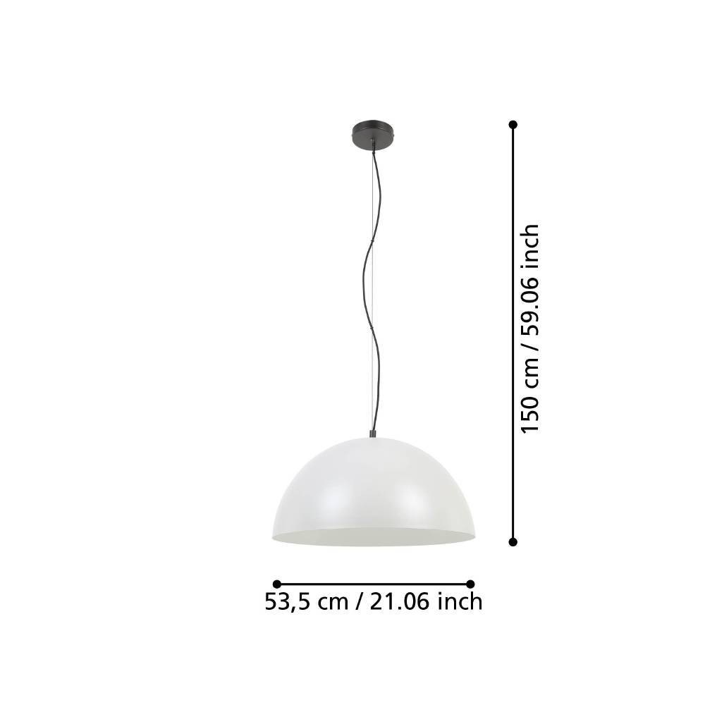 EGLO Hängeleuchte »GAETANO 1«, 1 flammig, Leuchtmittel E27 | ohne Leuchtmittel, Pendelleuchte, Metall in Grau und Schwarz, E27 Fassung, Ø 53,5 cm