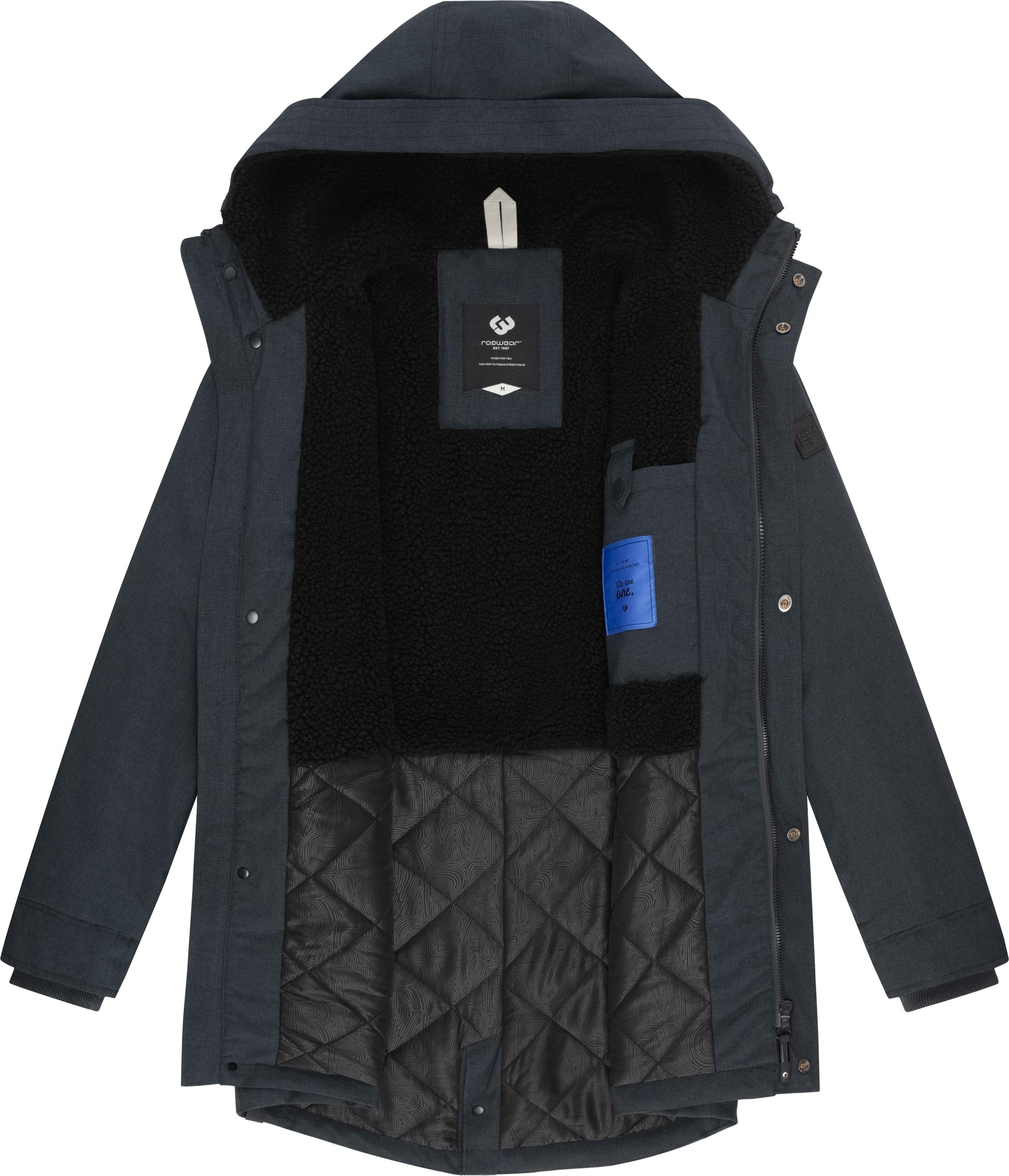 Ragwear Kurzmantel »Mr Smithem YOUMODO«, wasserdichte lange Herren Winterjacke mit Kapuze