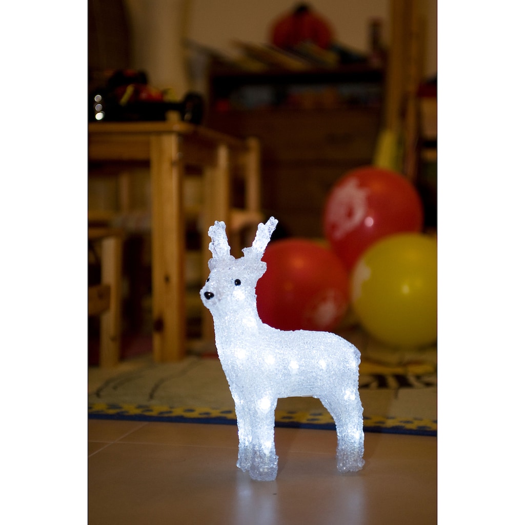 KONSTSMIDE Weihnachtsfigur »Weihnachtsdeko«, LED Acryl Rentier, 24 kalt weiße Dioden