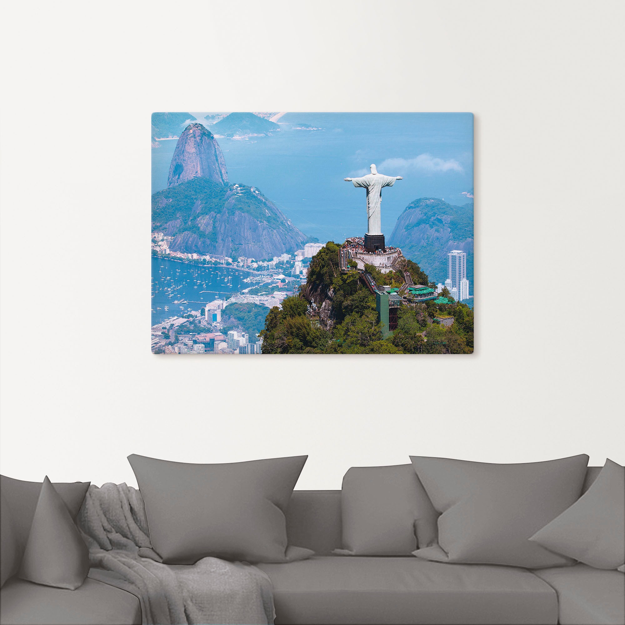 Thumbnail - Artland Leinwandbild "Rio de Janeiro mit Cristo" Gebäude 1 Stk. tlg. als Alubild, Outdoorbild, Leinwandbild, Wandaufkleb...