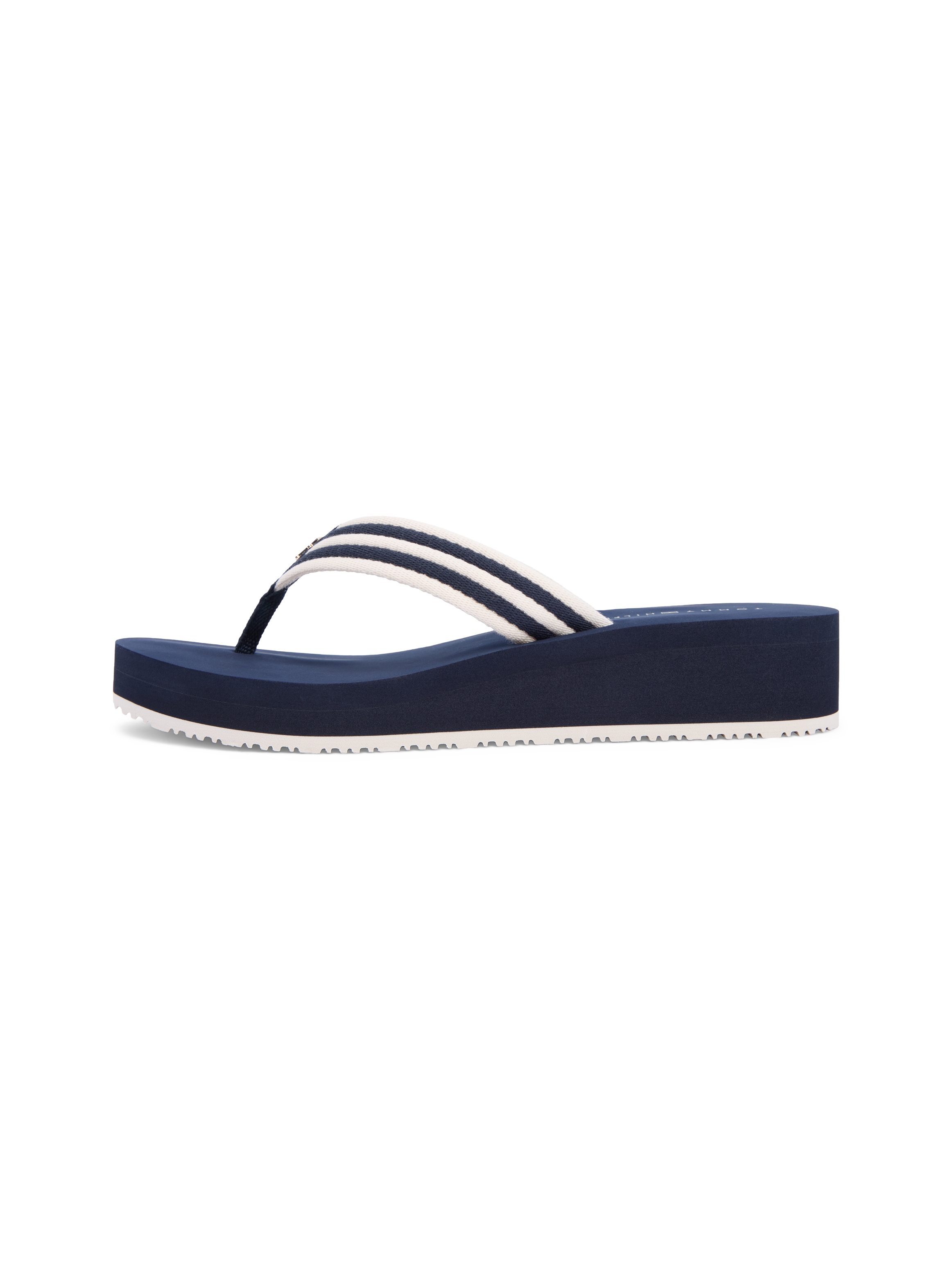 Tommy Hilfiger Zehentrenner »TH STRIPE SUMMER SANDAL«  Sommerschuh, Dianette, Plateauschuh mit gestreifter Bandage