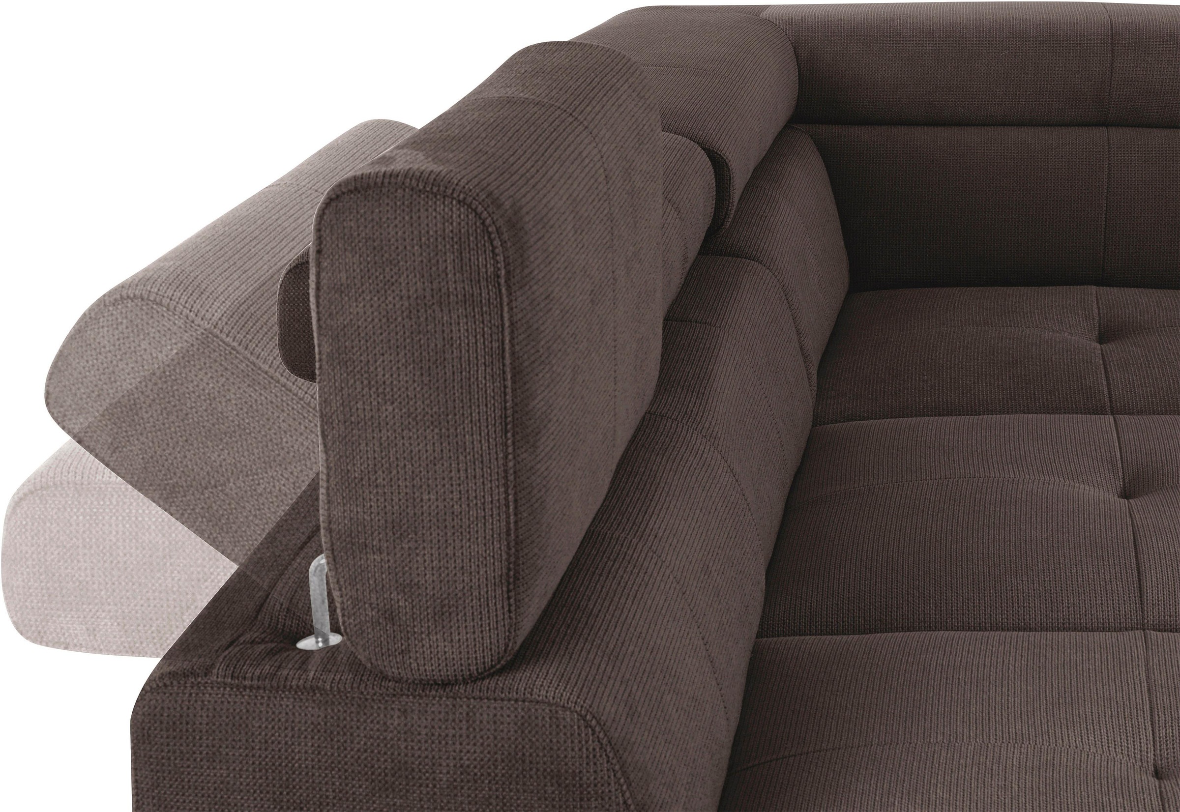COTTA Ecksofa »Enterprise L-Form«, inklusive Kopf- und Armteilverstellung, wahlweise mit Bettfunktion