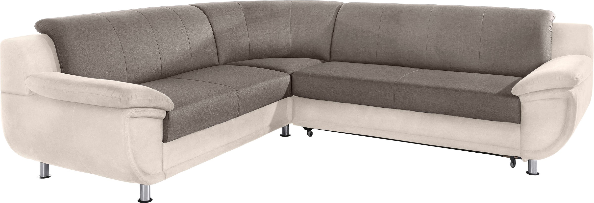 TRENDMANUFAKTUR Ecksofa »Rondo 3, zeitlos und modern, im Materialmix, L-Form«, wahlweise Federkern für hohen Sitzkomfort, wahlweise Bettfunktion