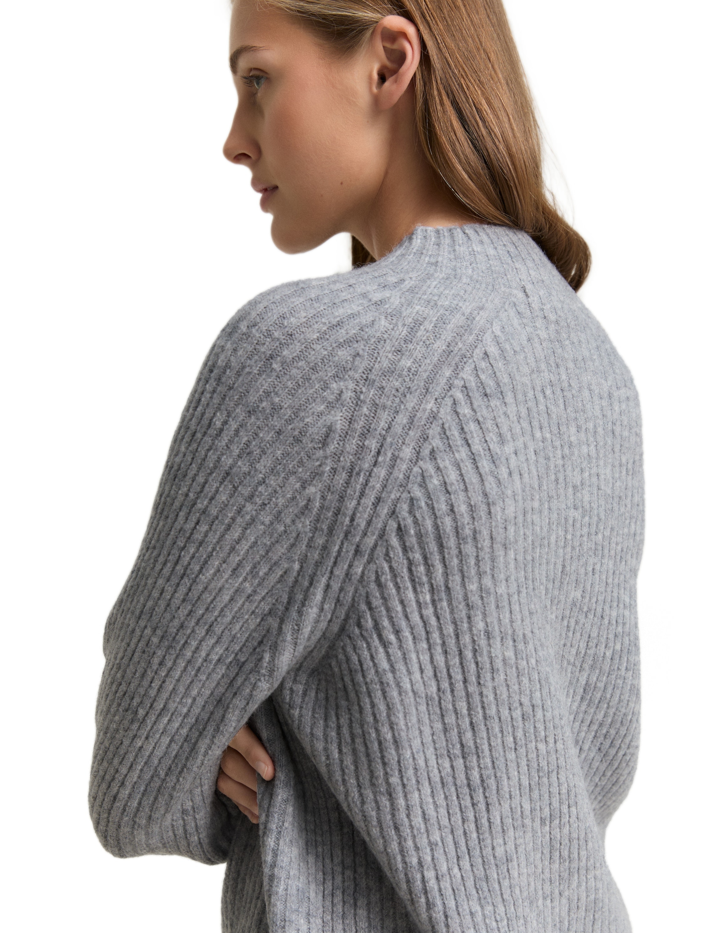TOM TAILOR Denim Strickpullover, mit Stehkragen