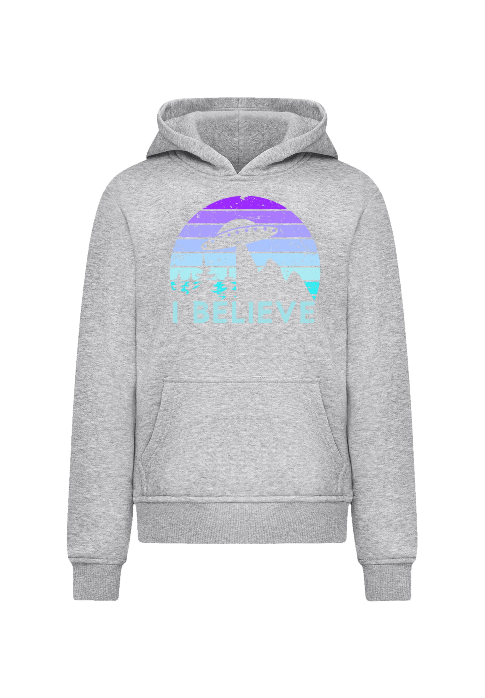 F4NT4STIC Kapuzenpullover »I BELIEVE UFO Alien Raumschiff Retro«, Premium Qualität