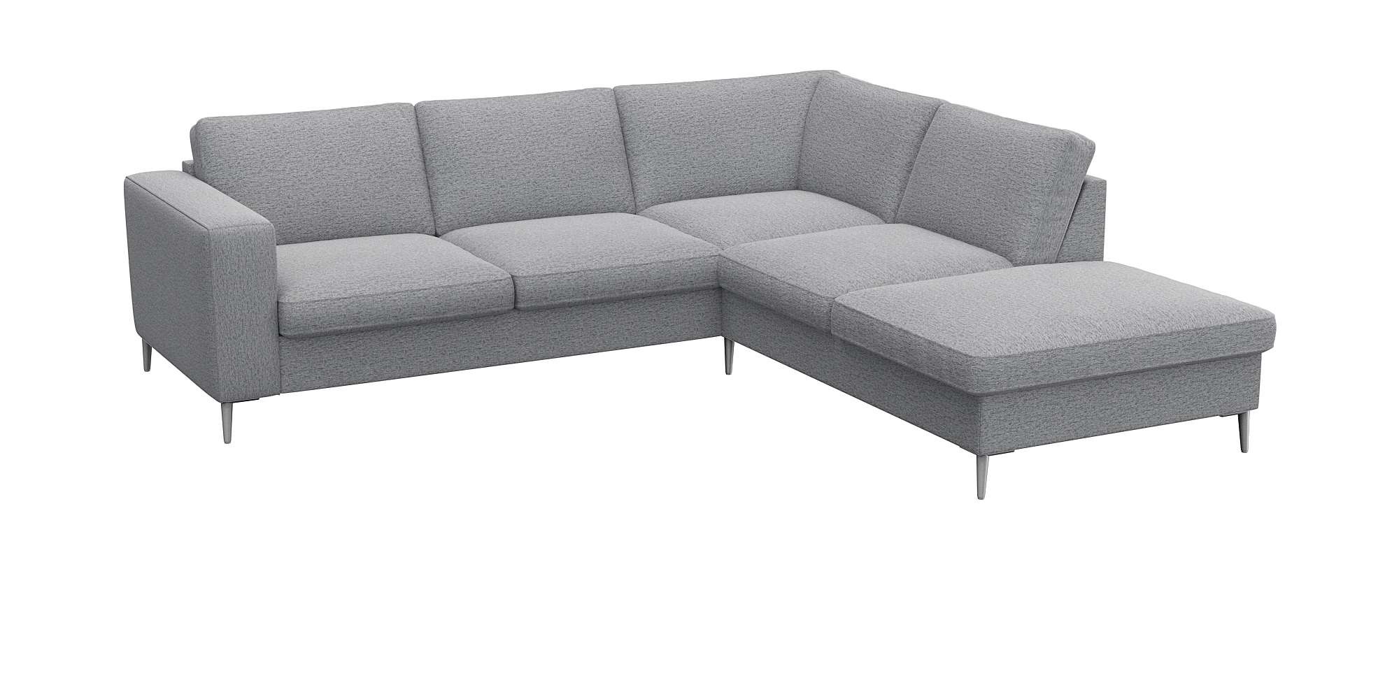 FLEXLUX Ecksofa »Fiore, L-Form«, breite Armlehnen, Füße alufarben, B/T 241/225 cm, Kaltschaum im Sitz