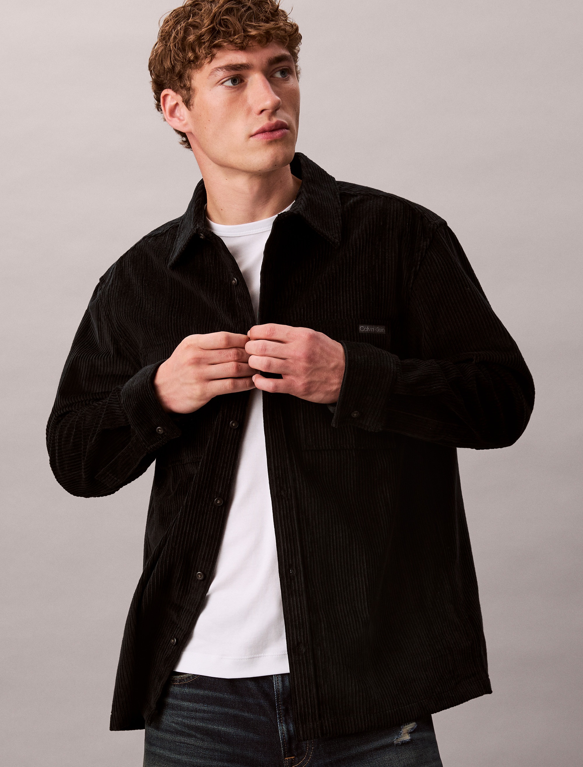 Calvin Klein Jeans Langarmhemd, relaxed fit, normaler Hemdkragen, mit Brust günstig online kaufen