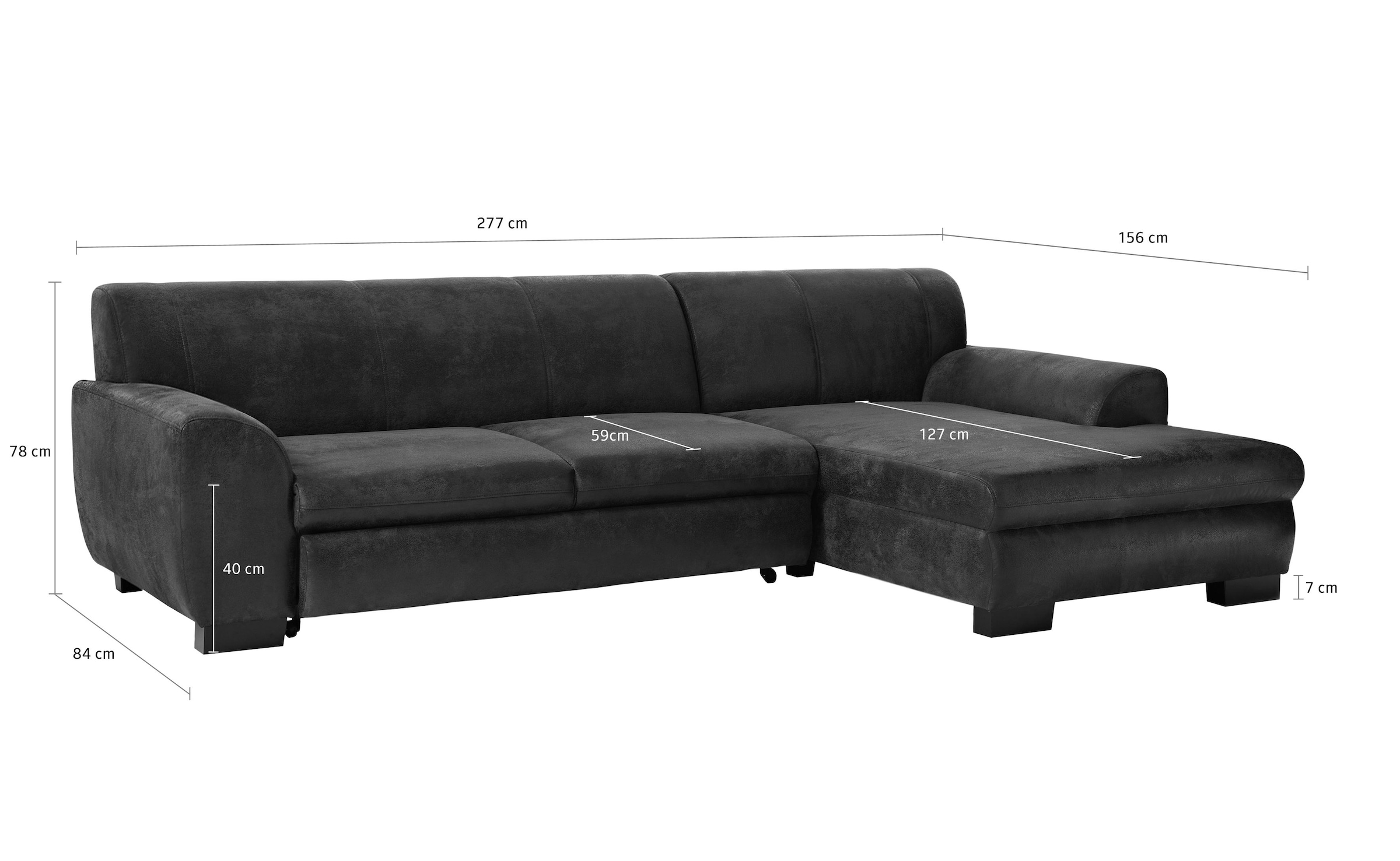 Home affaire Ecksofa »Nika L-Form«, wahlweise mit Bettfunktion, auch in Cord