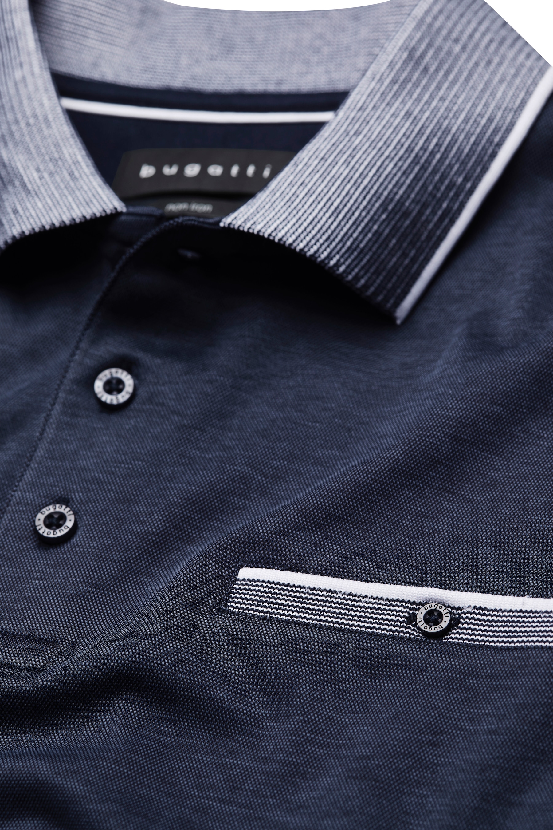 bugatti Poloshirt, mit Kontraststreifen