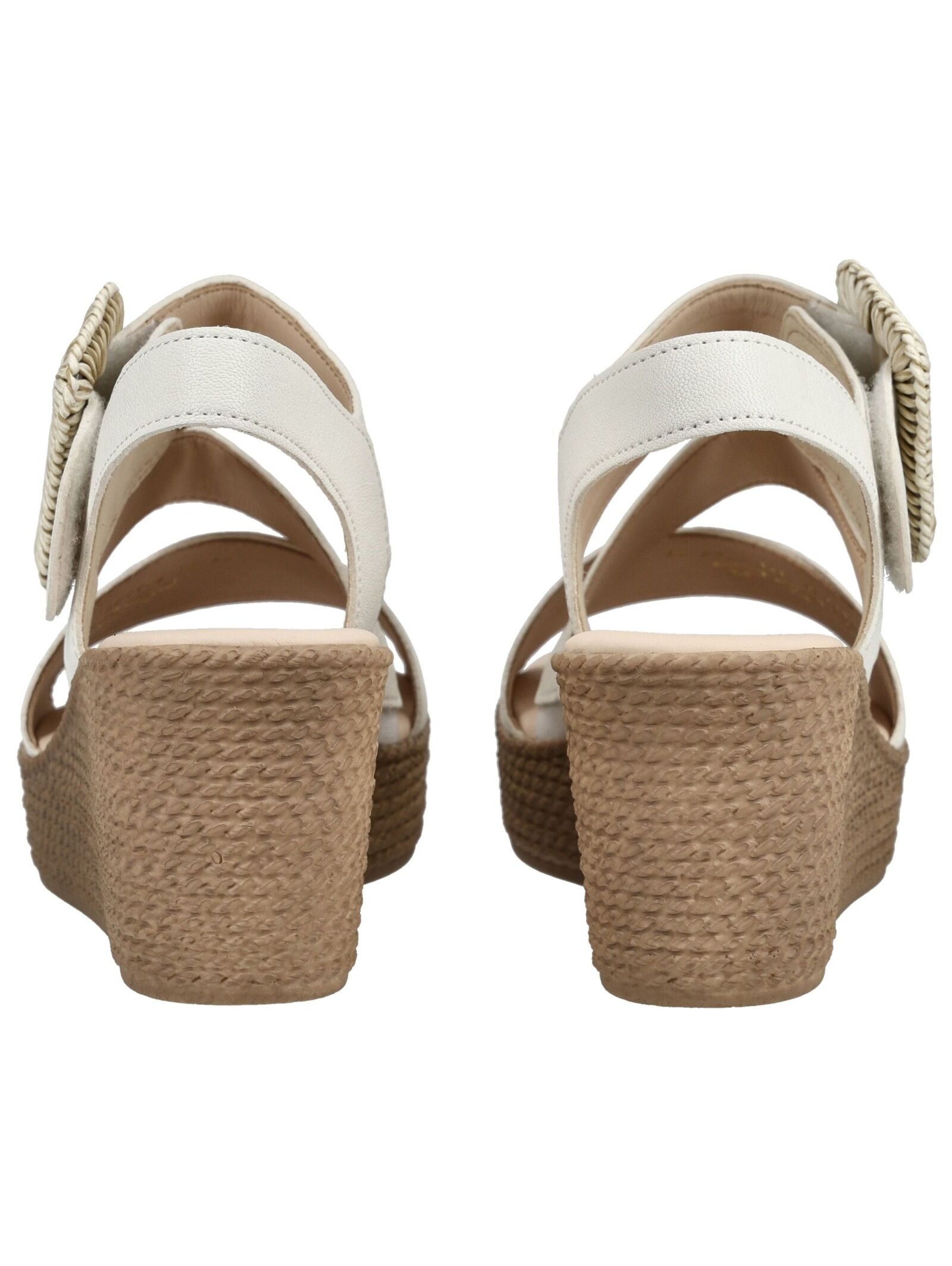 Keilsandalette GABOR "Gabor Sandalen Glattleder", Damen, Gr. 39, weiß, Glattleder, Schuhe 9