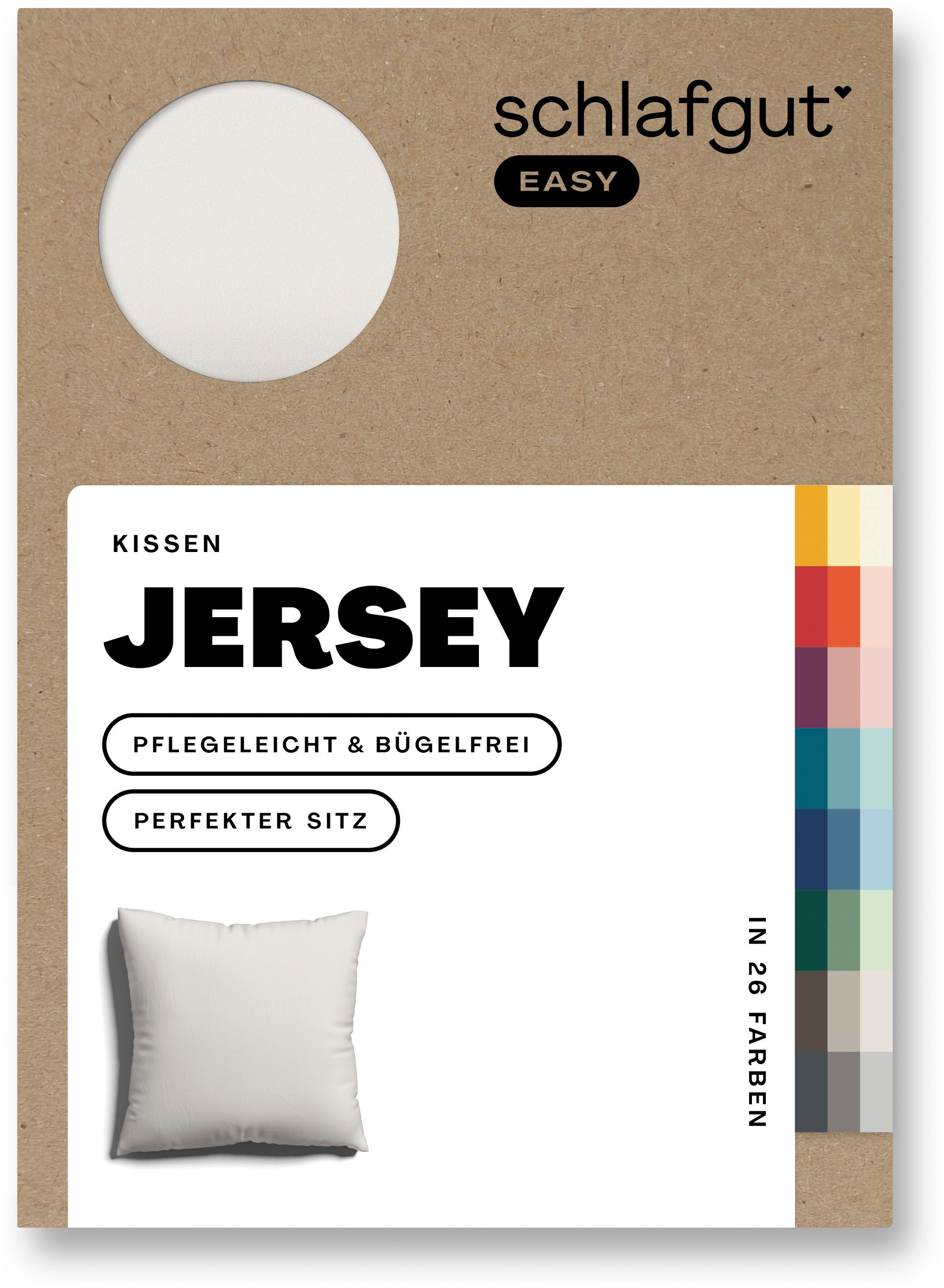 Schlafgut Kissenbezug »EASY Jersey«, (1 St.), Kissenhülle mit Reißverschluss, weich und saugfähig, Kissenbezug