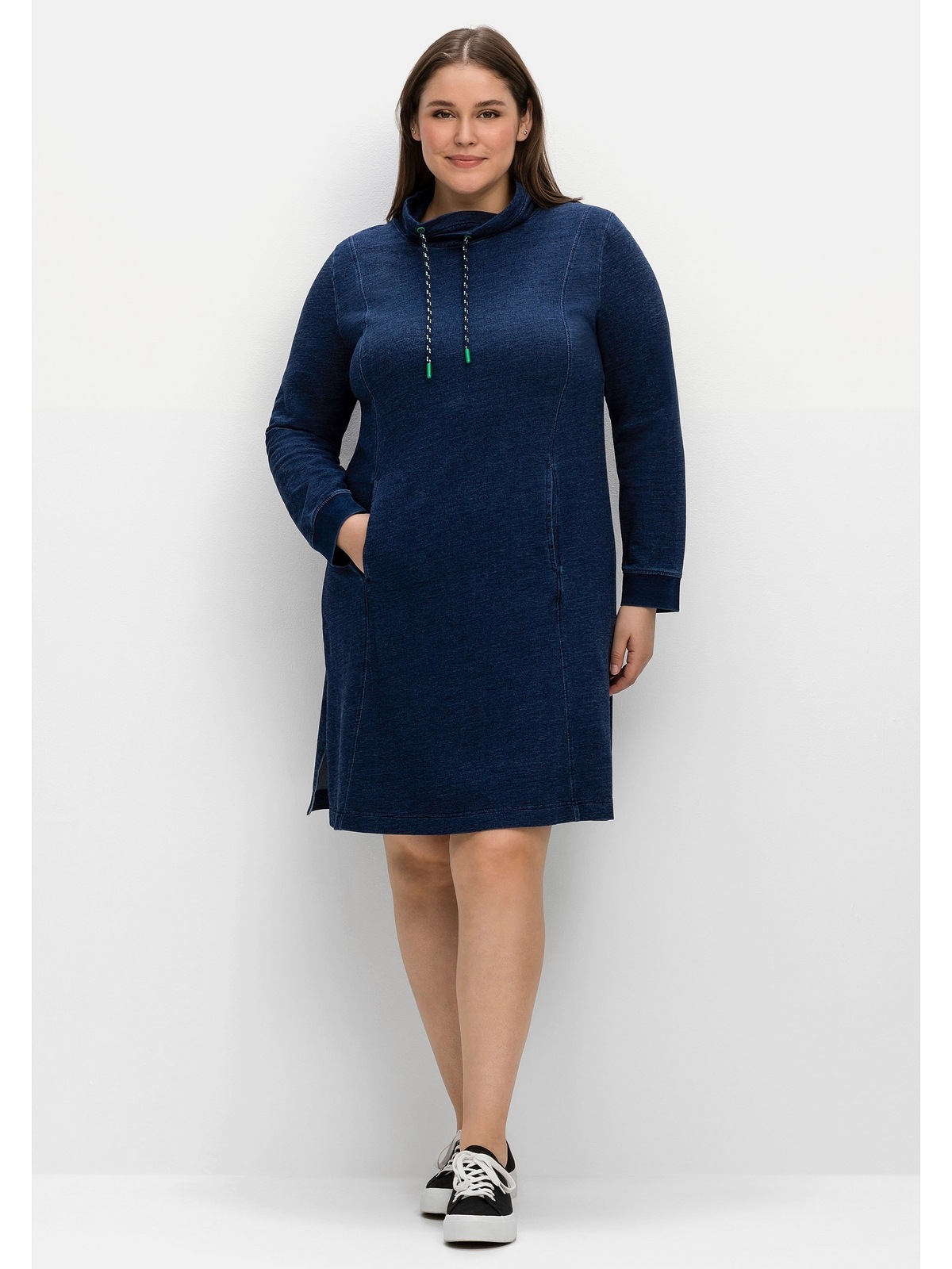 Sheego Sweatkleid "Große Größen", in Denim-Optik