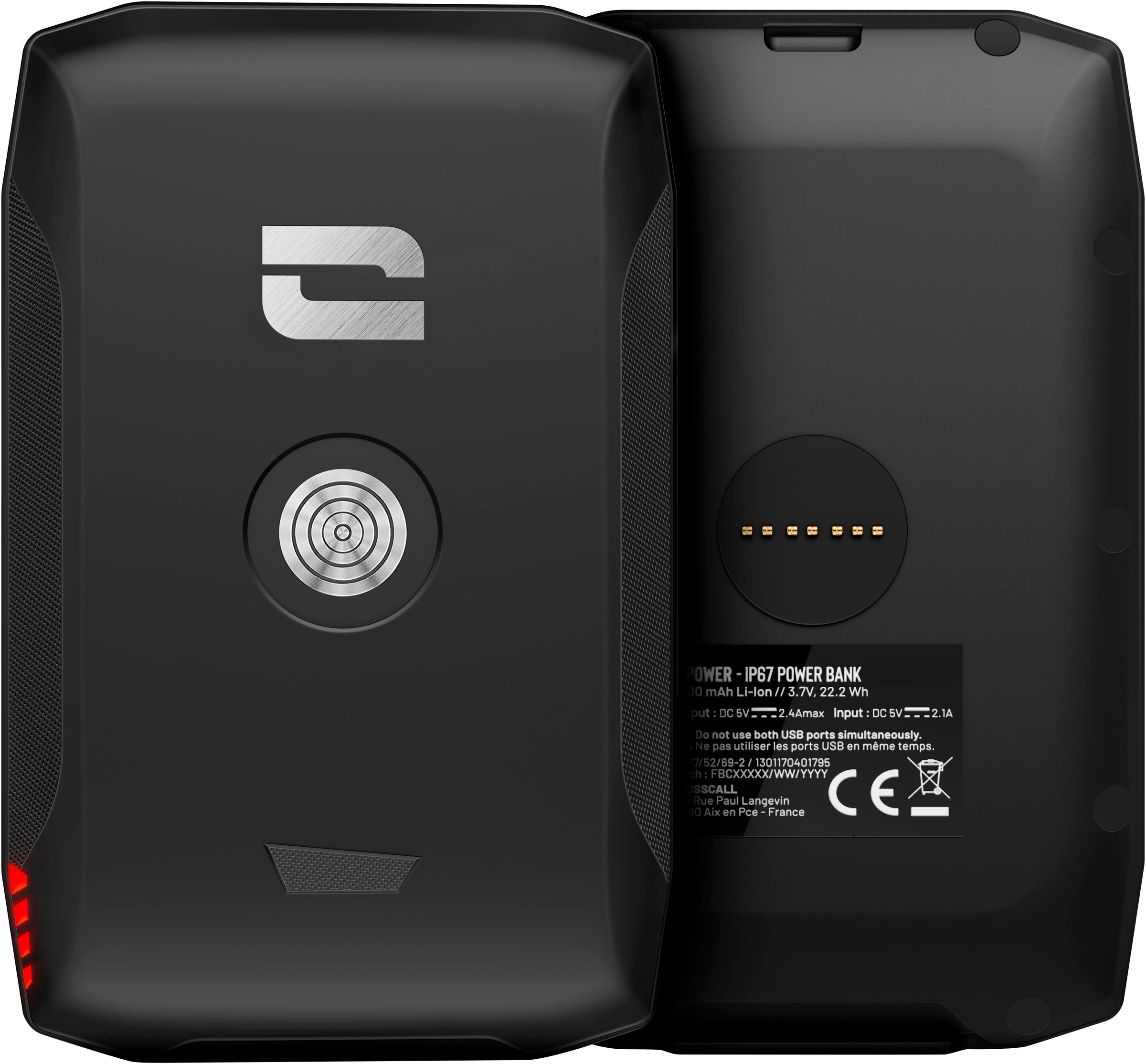 CROSSCALL Powerbank "X-Power v3", 3,7 V 6.000mAh, schwarz, Akkumulatoren