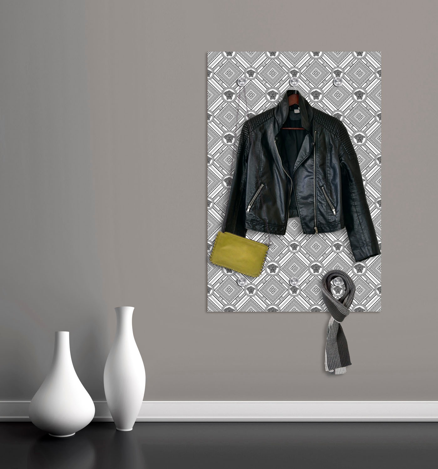 queence Garderobenleiste "Rauten", mit 6 Haken, 80 x 120 cm günstig online kaufen