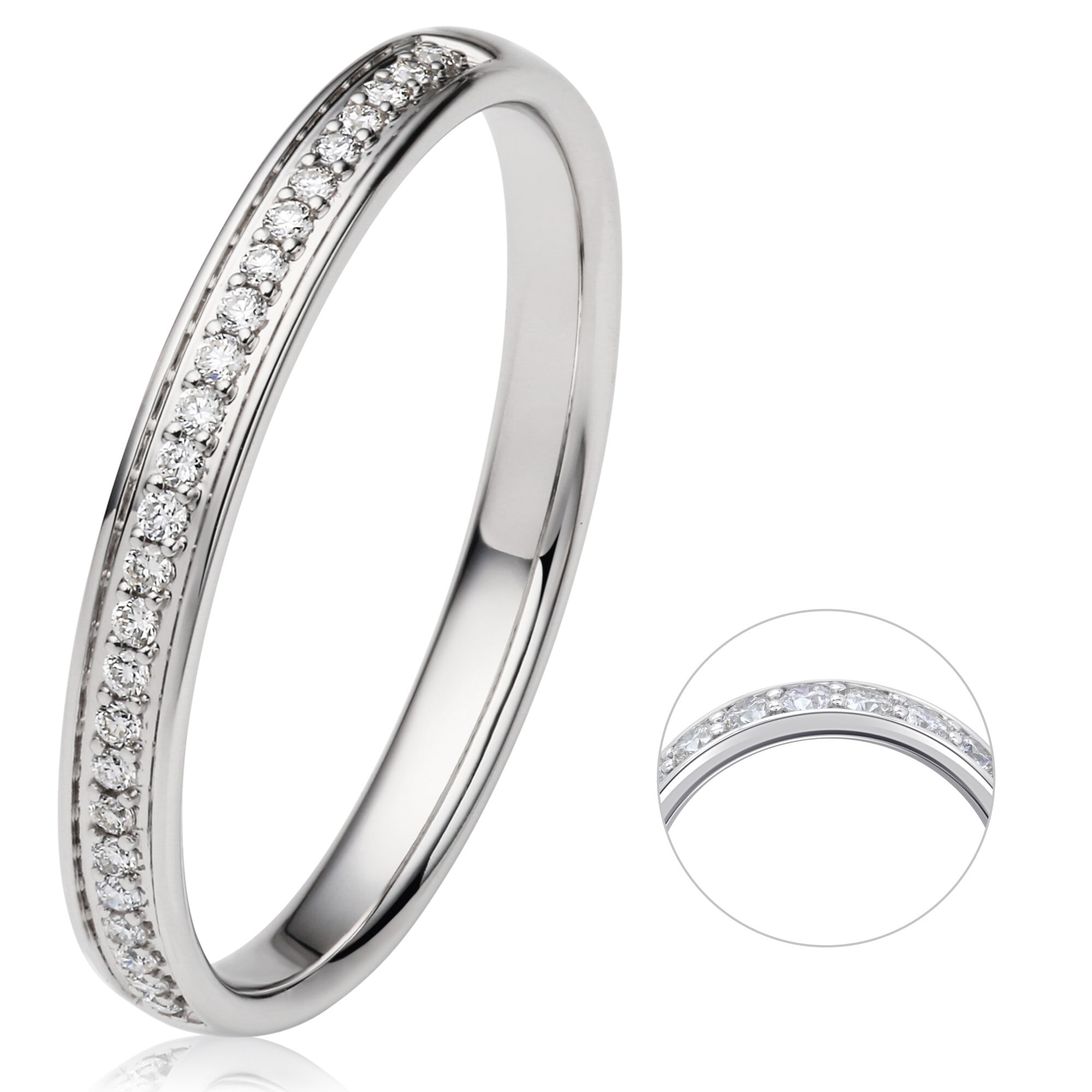 Diamantring »0.1 ct Diamant Brillant Memoire Ring aus 585 Weißgold«, Damen Gold...